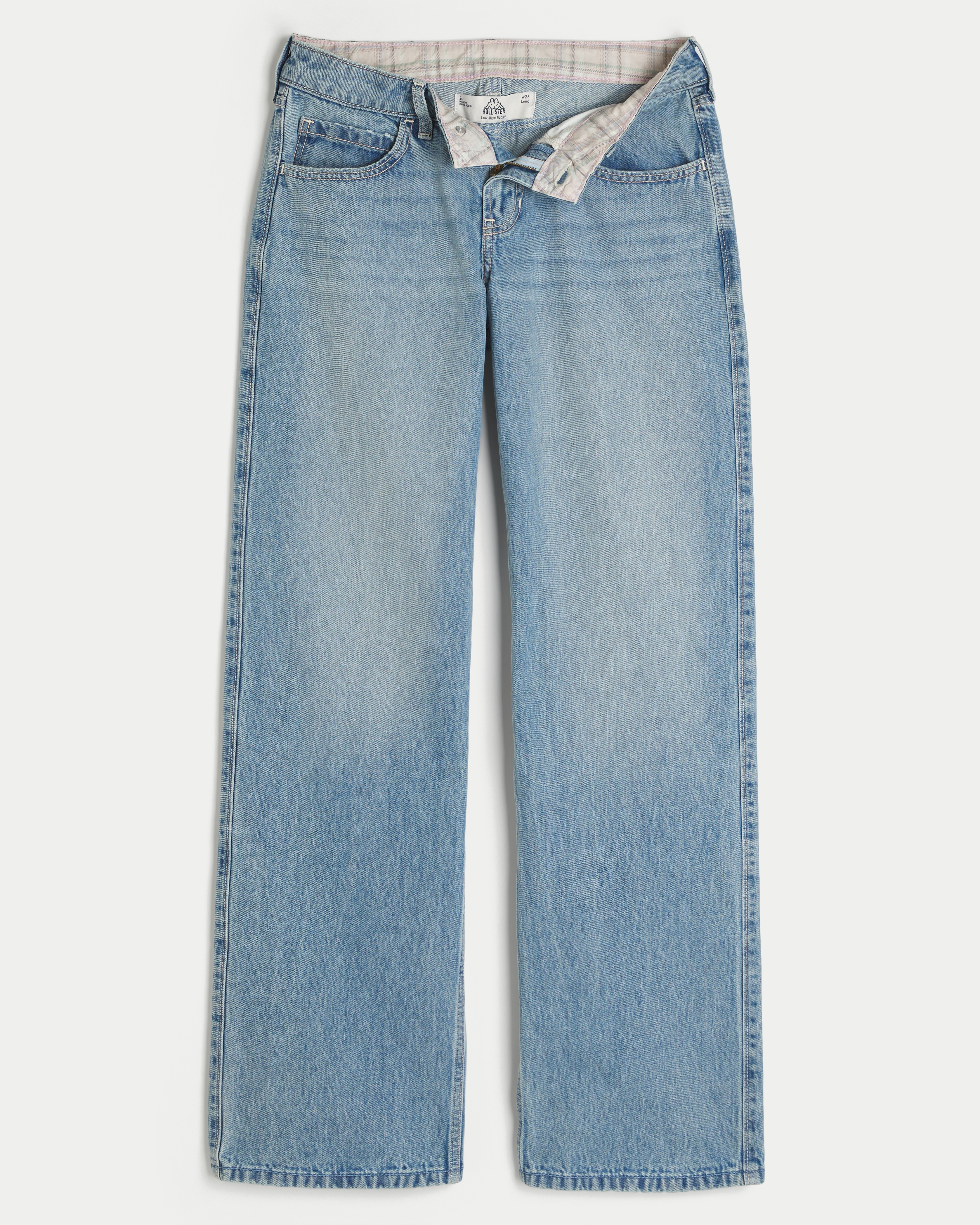Hollister + Kappa Low-Rise Foldover Waist Baggy Jeans