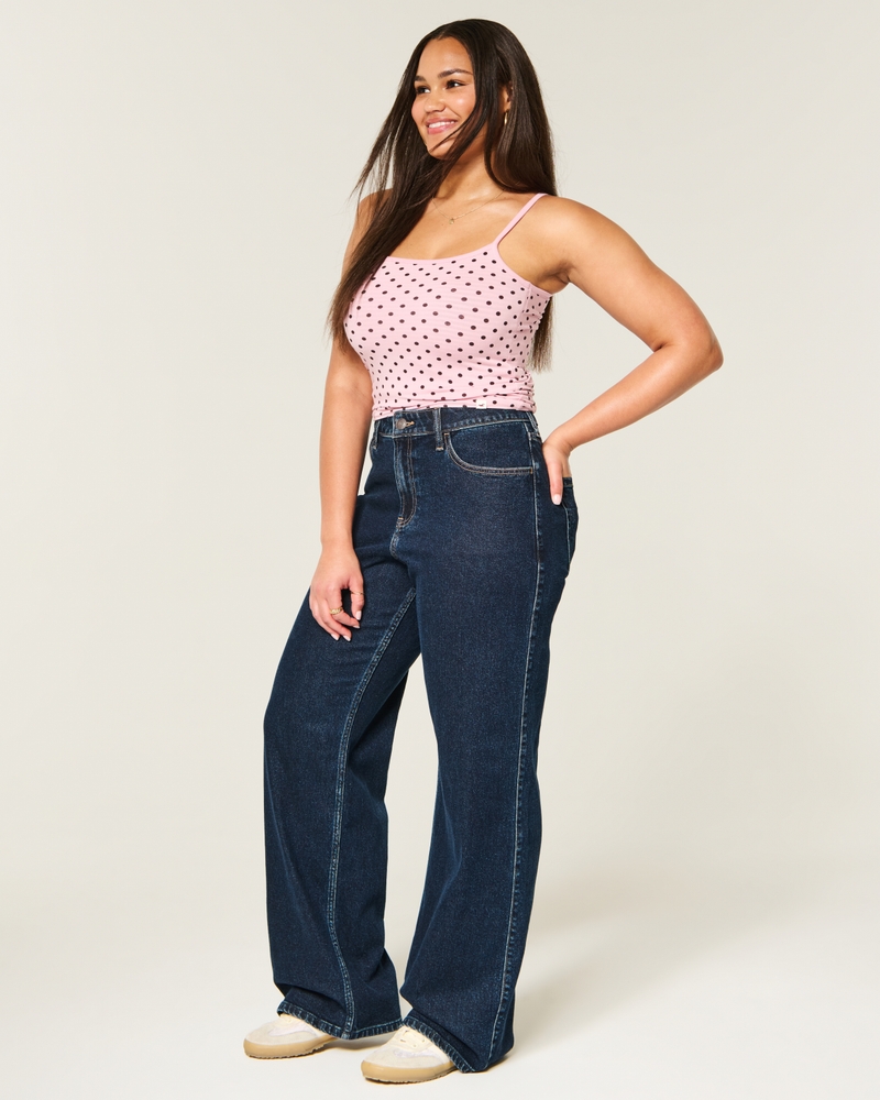 Curvy High-Rise Baggy Jeans - dark by Hollister