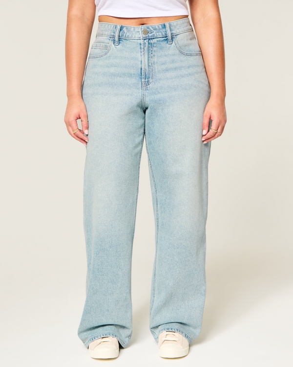 Curvy High-Rise Light Wash Baggy Jeans, Light view 2