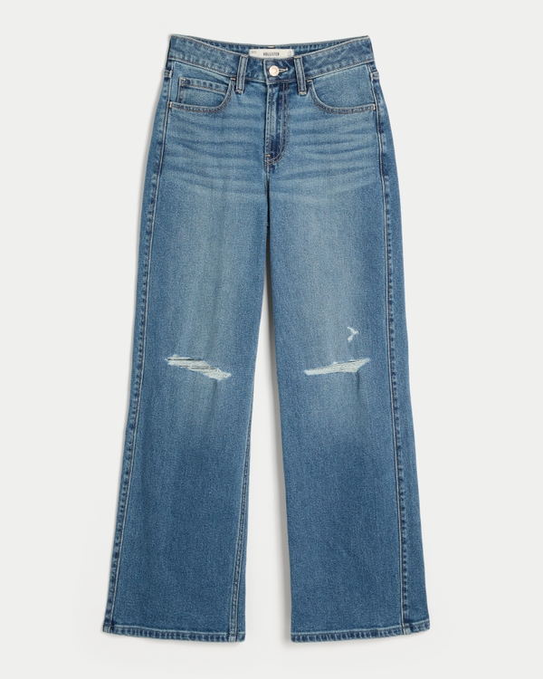 Curvy High-Rise Ripped Medium Wash Baggy Jeans, Medium view 1