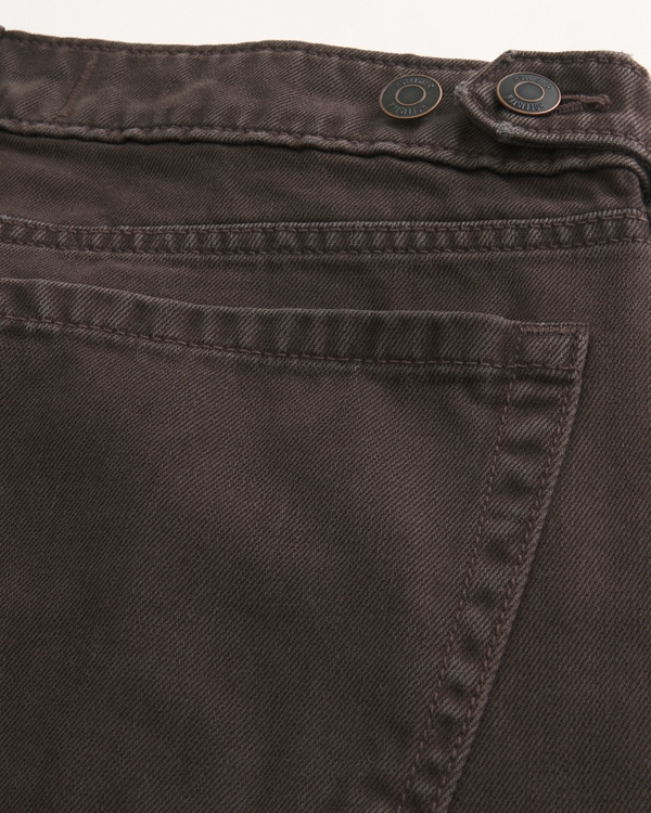 Hollister Andi Adjustable Waist Low-Rise Dark Brown Baggy Jeans, Brown view 2