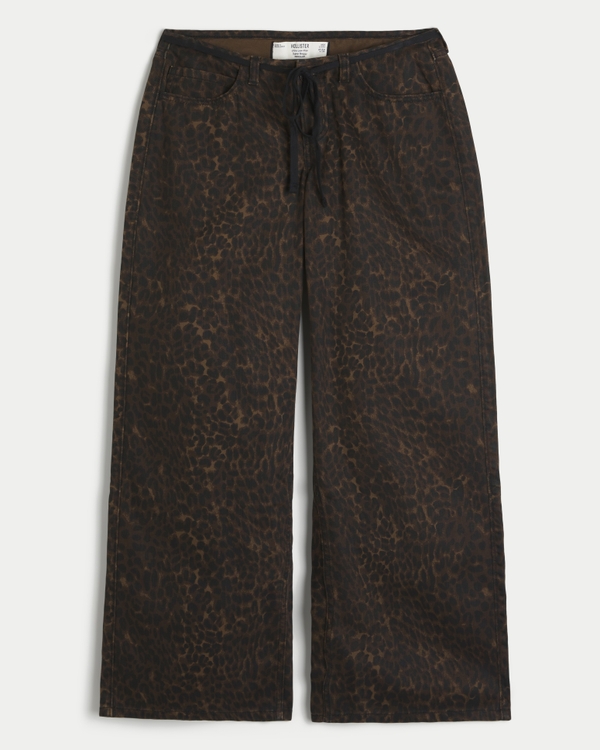 Ultra Low-Rise Leopard Print Super Baggy Jeans, Leopard view 1