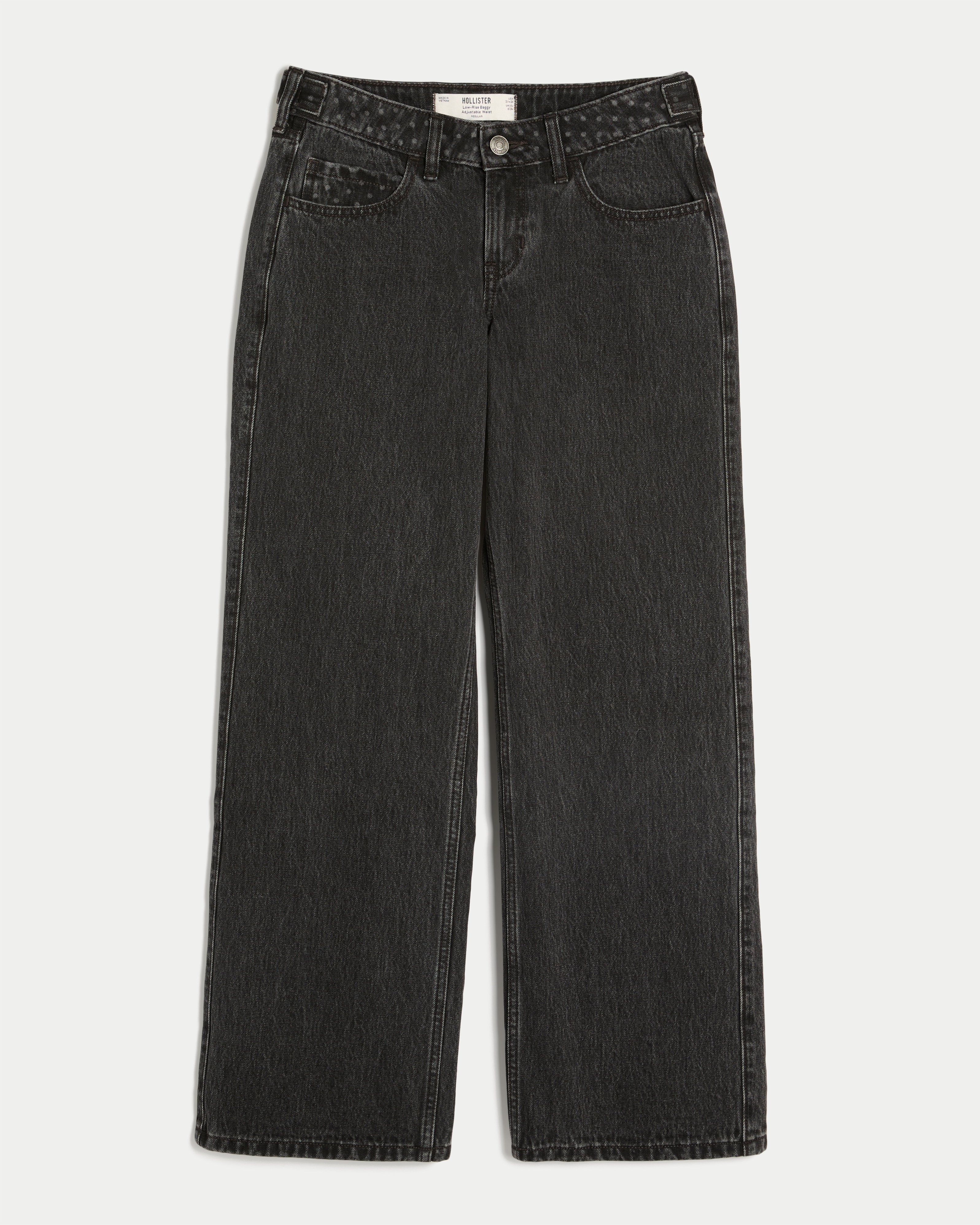 Hollister Andi Adjustable Waist Low-Rise Polka Dot Baggy Jeans