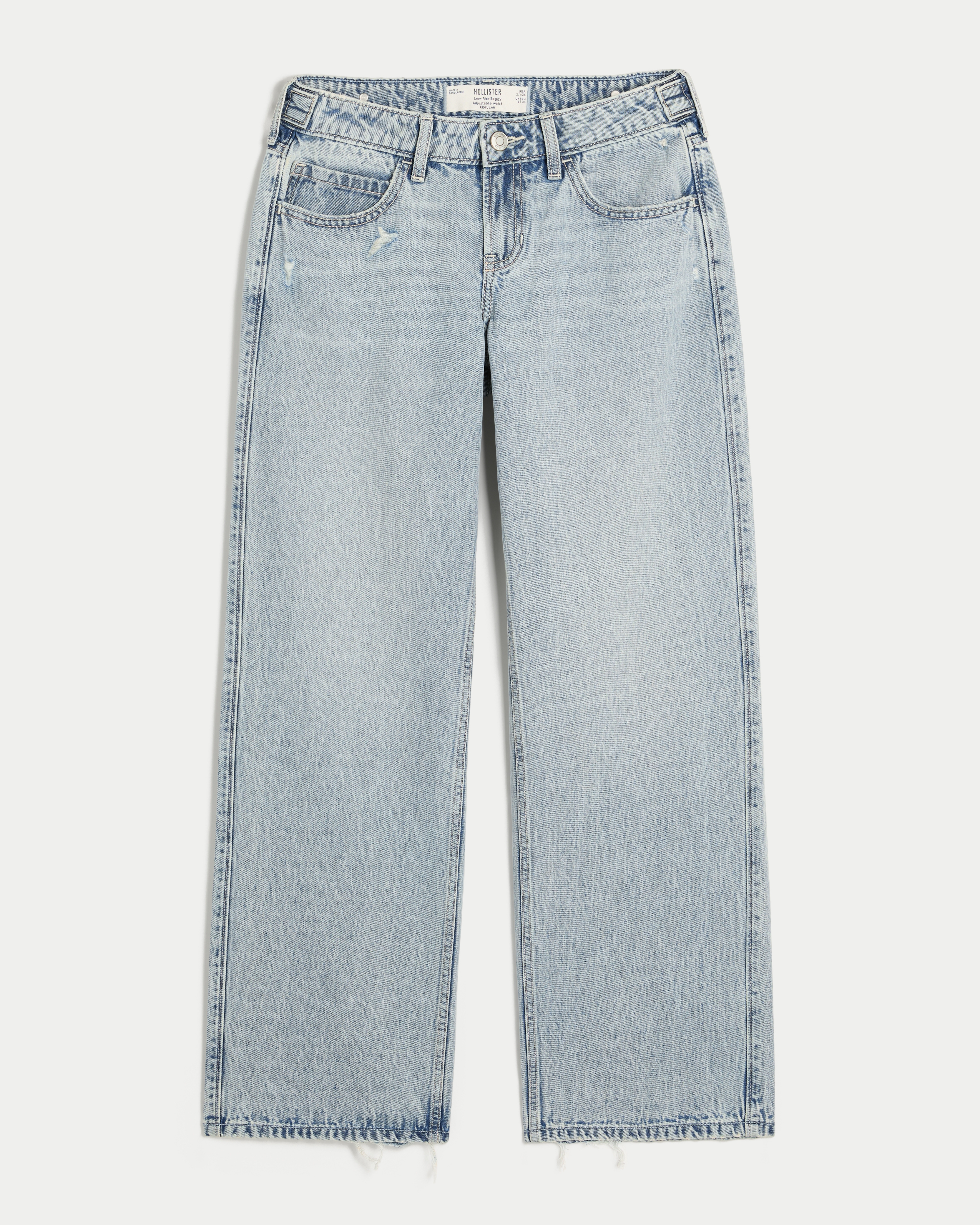 Hollister Andi Adjustable Waist Low-Rise Distressed Baggy Jeans