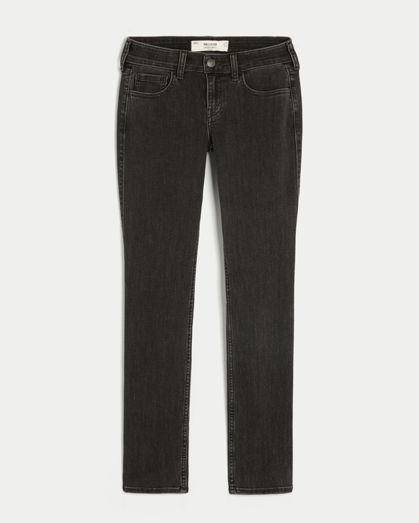 Low-Rise Washed Black Skinny Jeans, Washed Black view 1