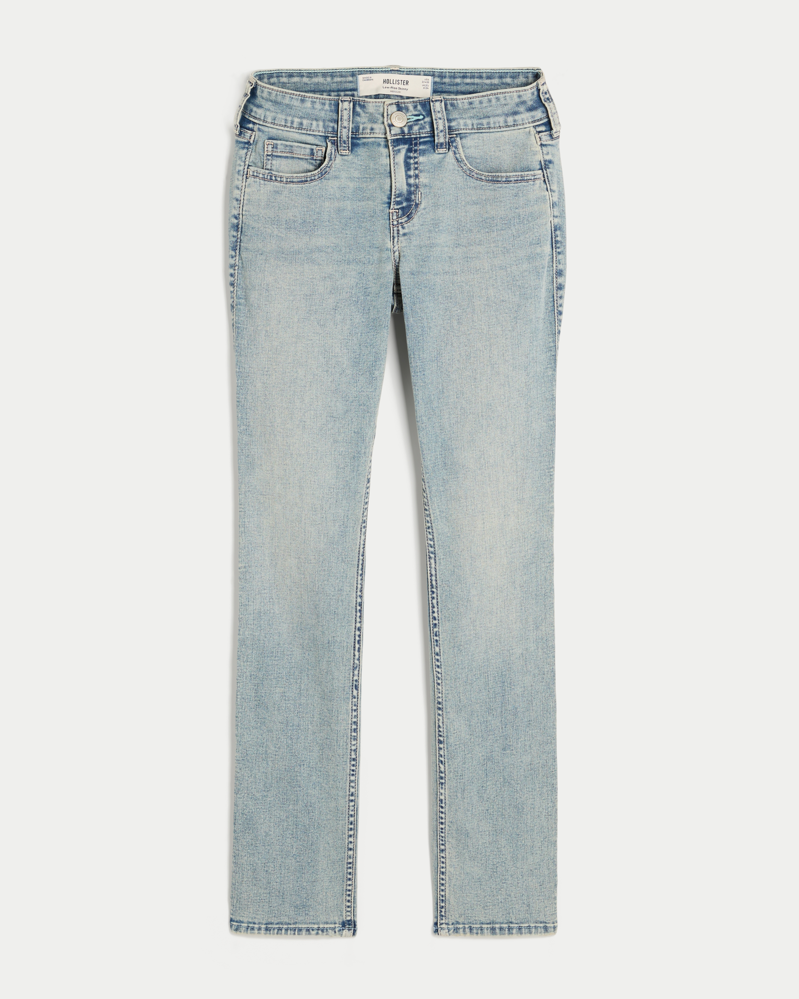 Low-Rise Light Wash Skinny Jeans