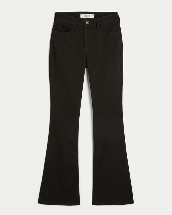 Curvy High-Rise Black Bootcut Jeans, Black view 1