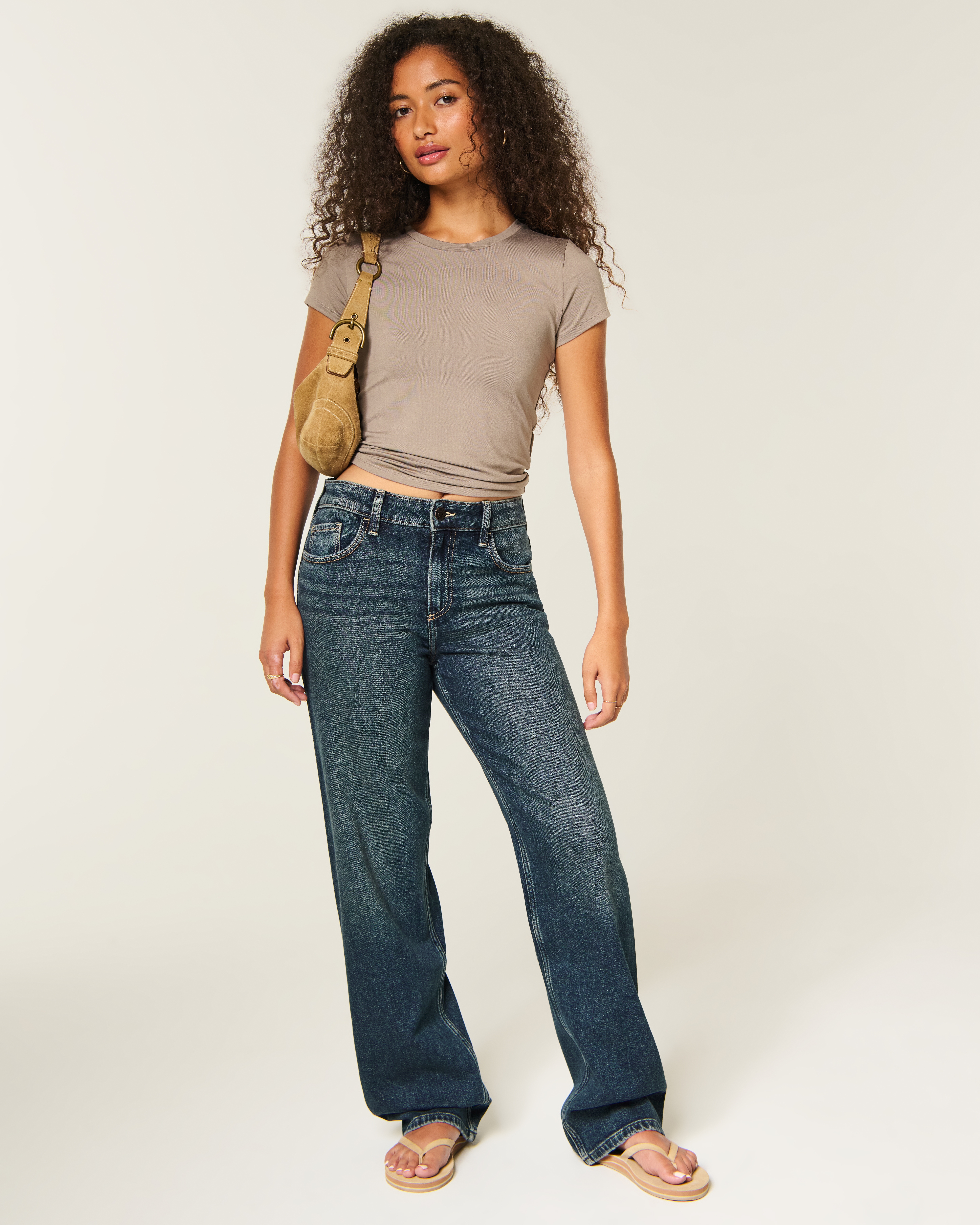High-Rise Dark Wash Dad Jeans