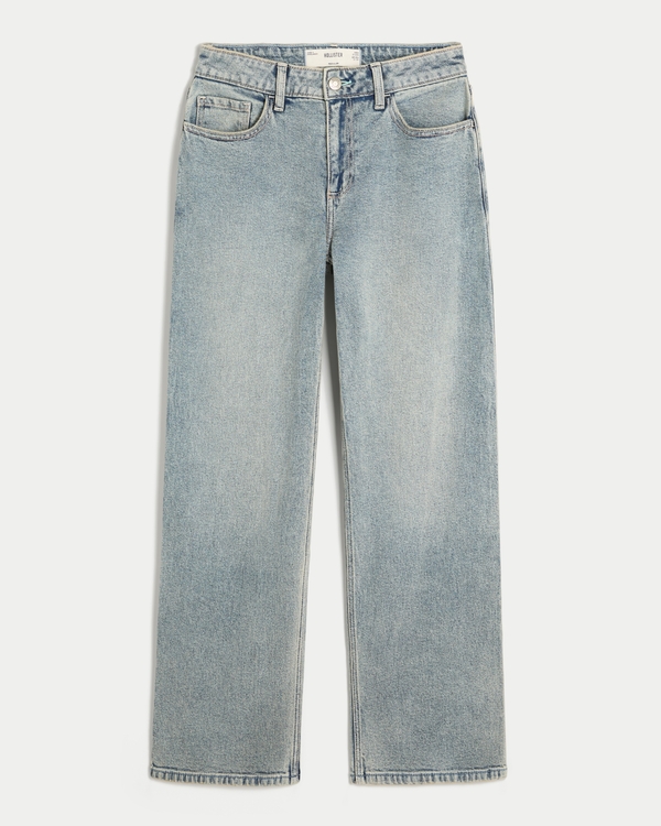 High-Rise Light Wash Relaxed Jeans, Light view 1