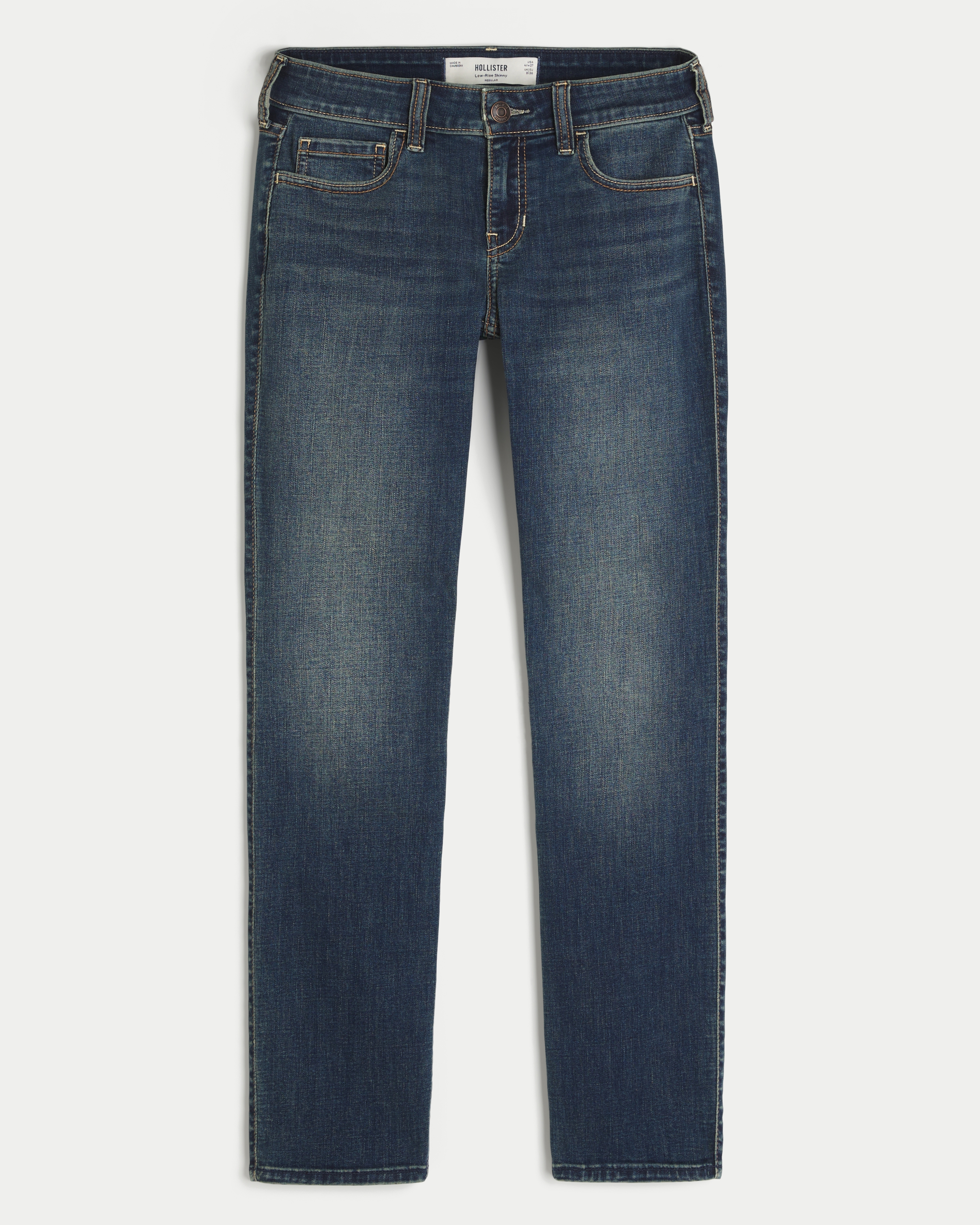 Low-Rise Dark Wash Skinny Jeans
