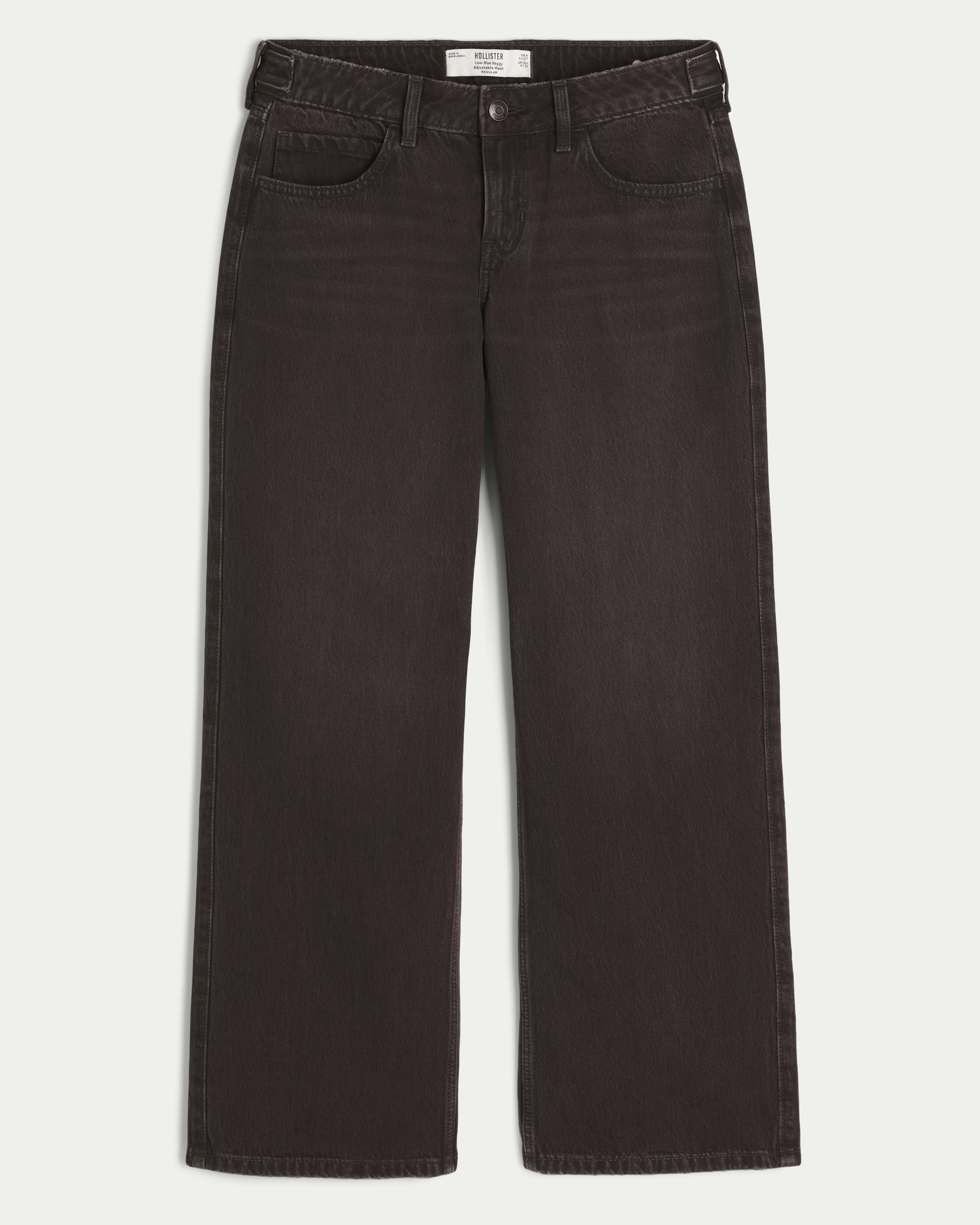 Hollister Andi Adjustable Low-Rise Tinted Brown Baggy Jeans