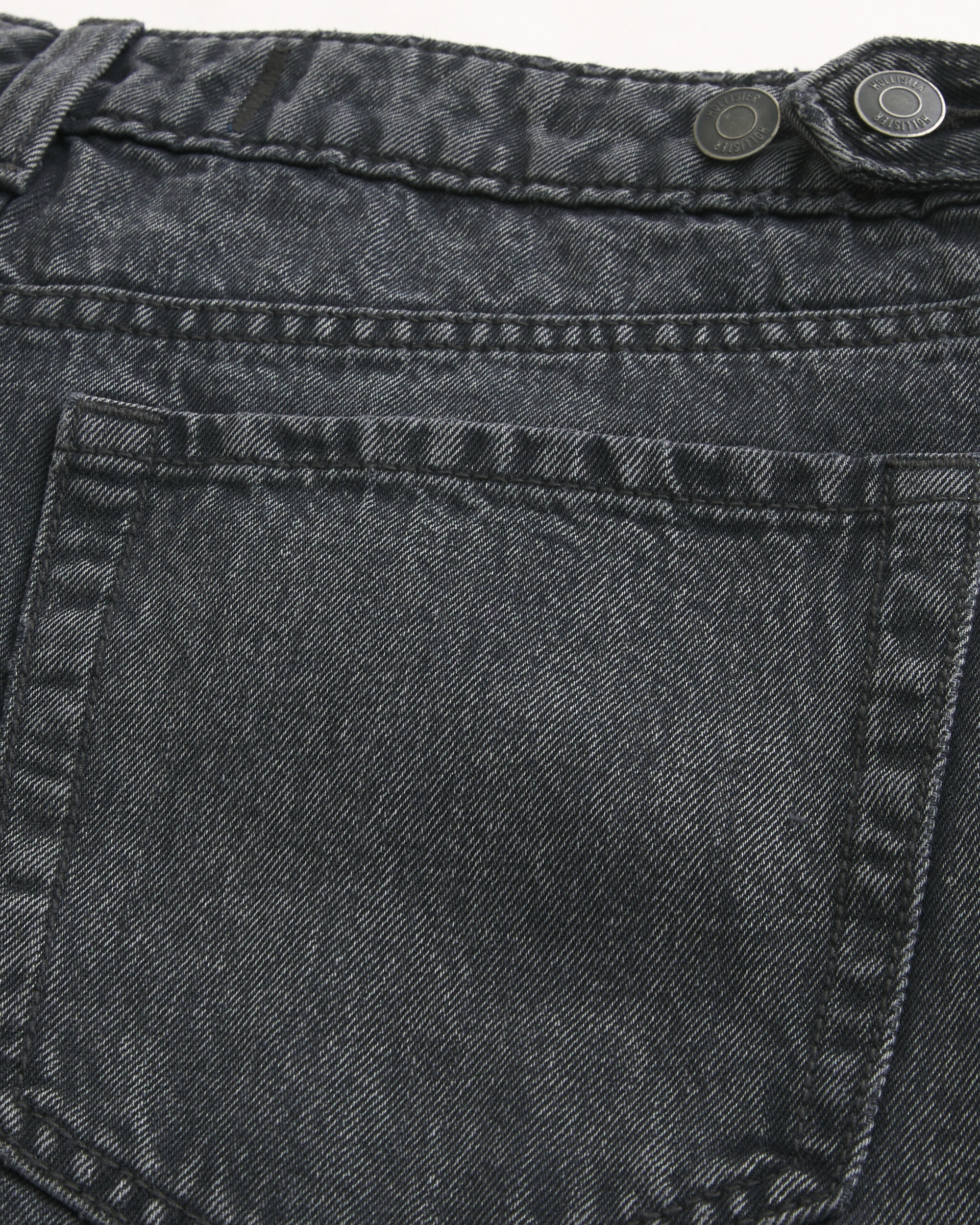 Hollister Andi Adjustable Waist Low-Rise Washed Black Baggy Jeans