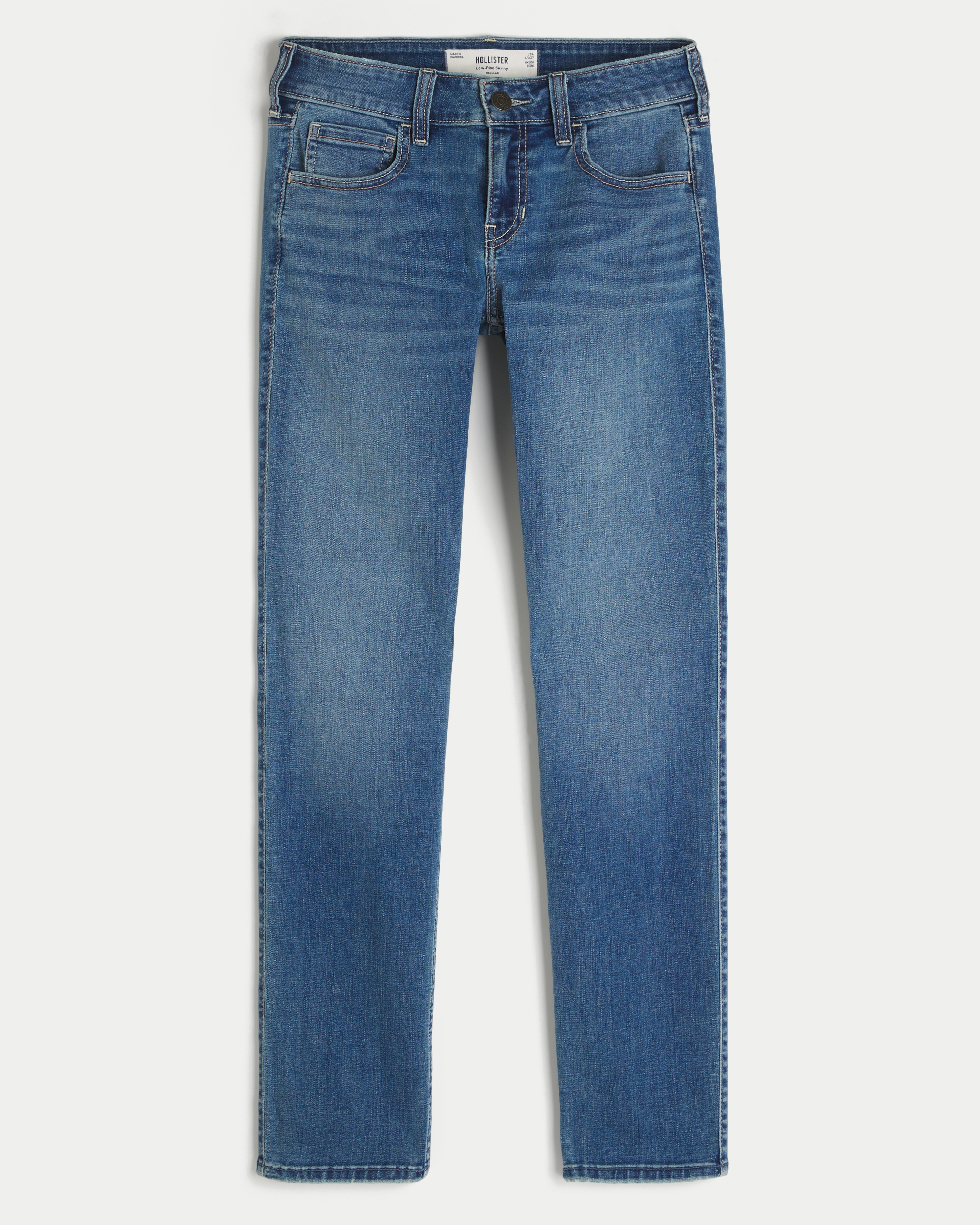 Low-Rise Medium Wash Skinny Jeans