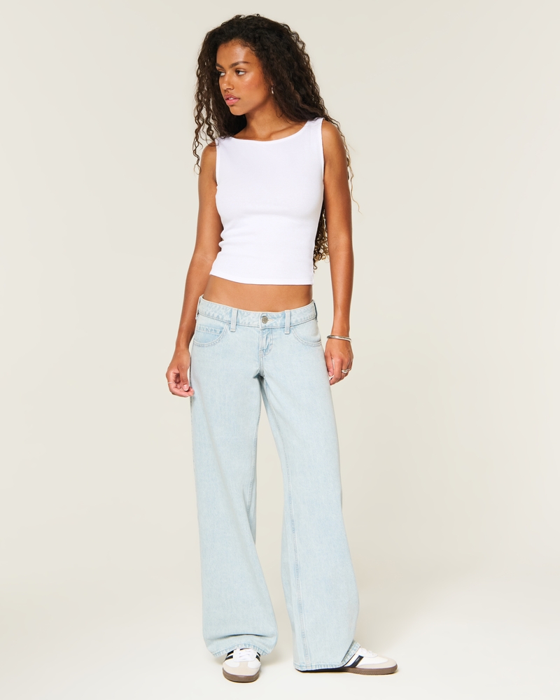 Ultra Low-Rise Baggy Jeans - light by Hollister