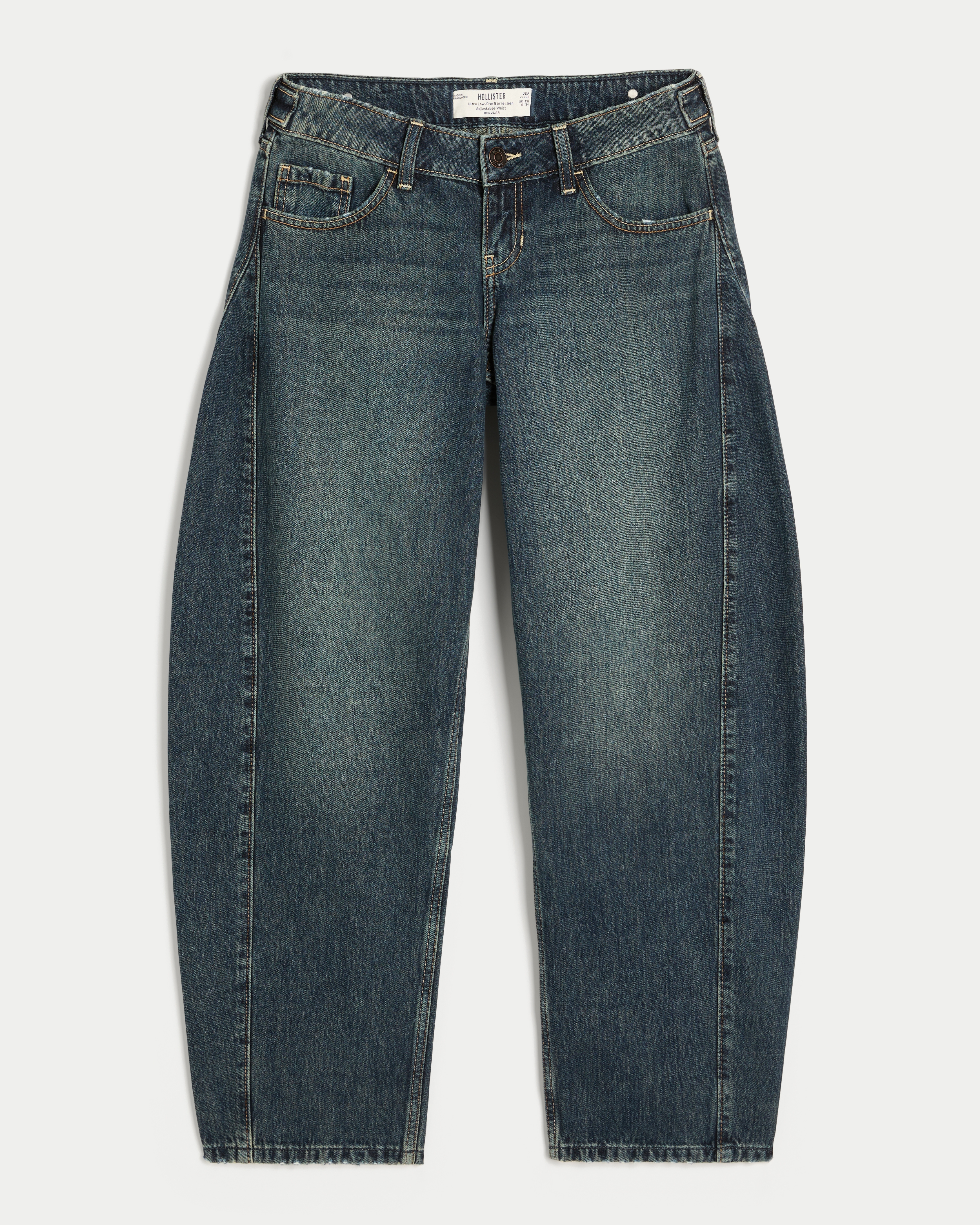 Hollister Andi Adjustable Waist Ultra Low-Rise Barrel Jeans