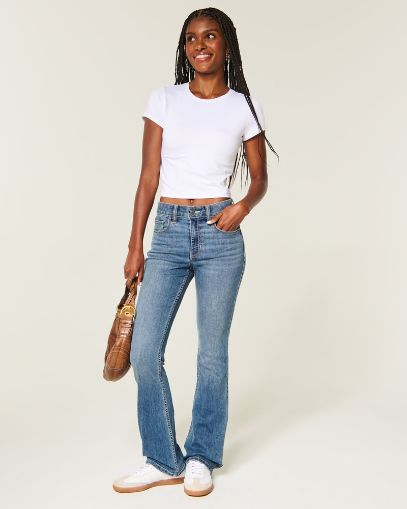 High-Rise Bootcut Jeans - medium by Hollister
