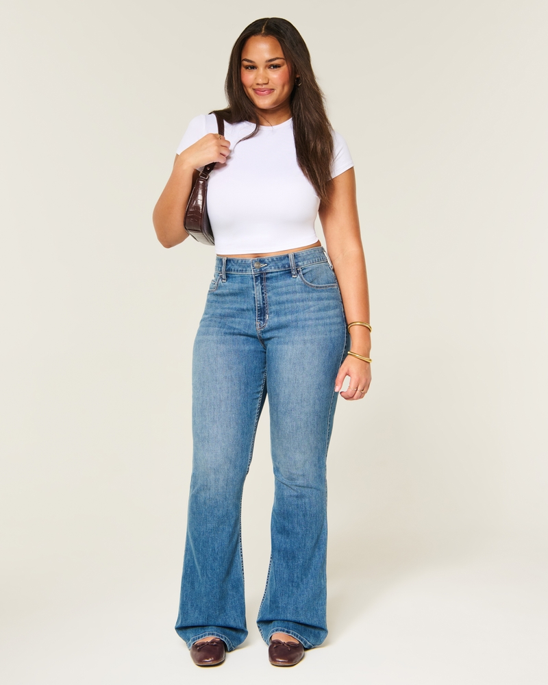 Curvy High-Rise Bootcut Jeans - medium by Hollister