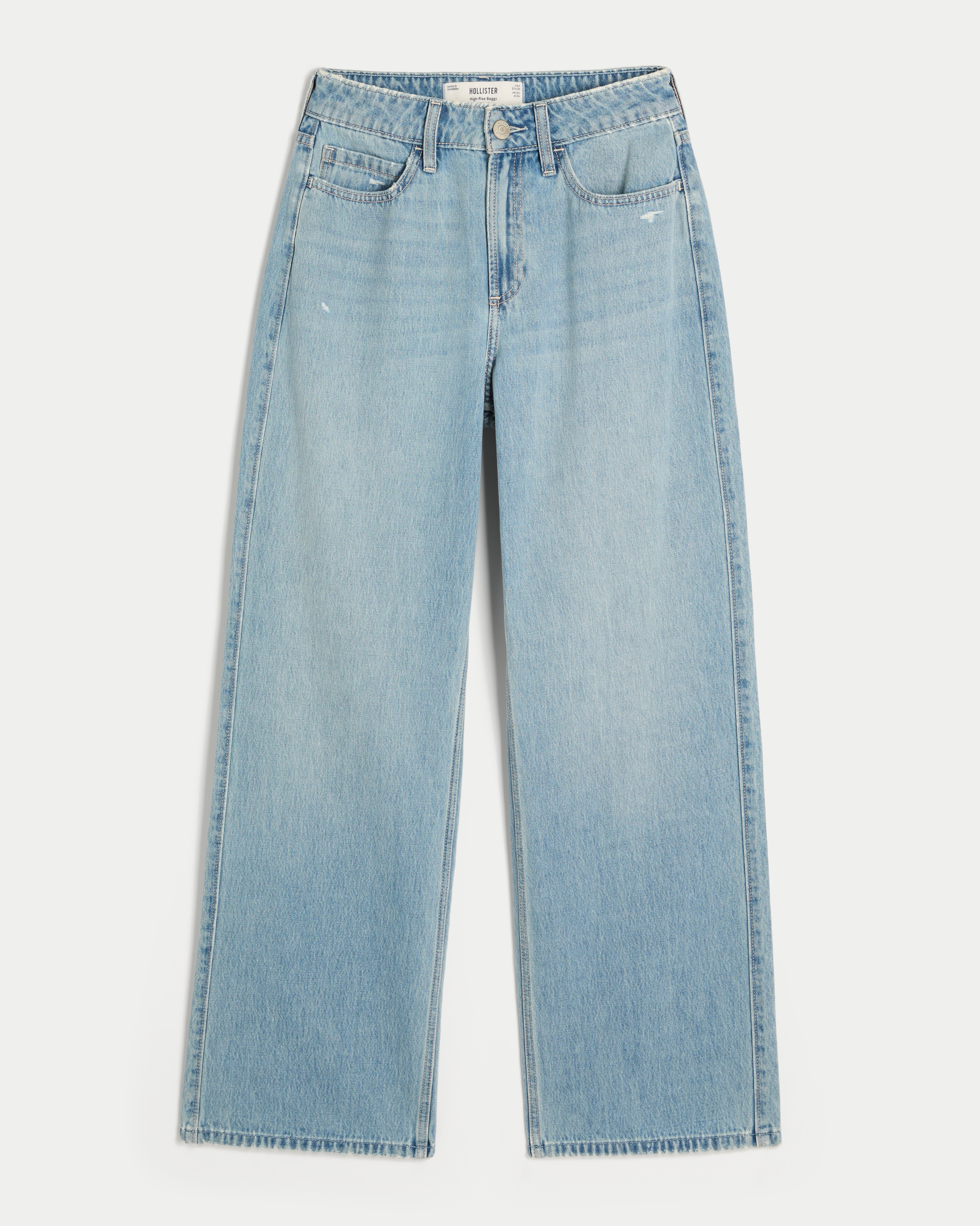 Curvy High-Rise Distressed Baggy Jeans
