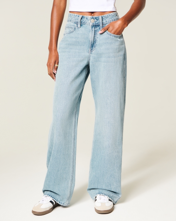 High-Rise Distressed Baggy Jeans, Light view 2