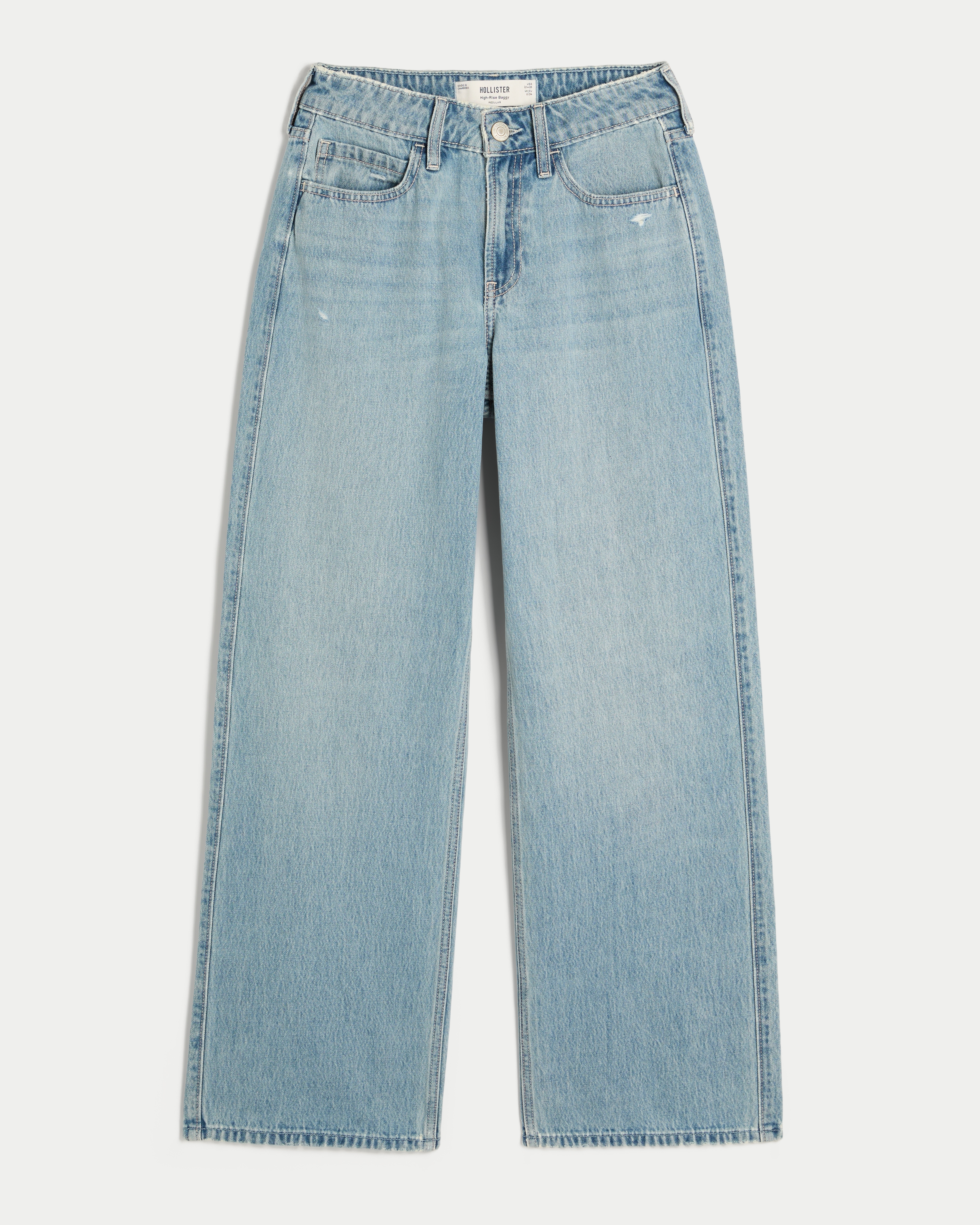High-Rise Distressed Baggy Jeans