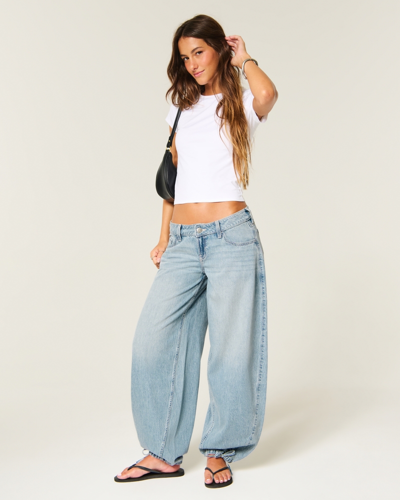 Ultra Low-Rise Balloon Jeans - light by Hollister