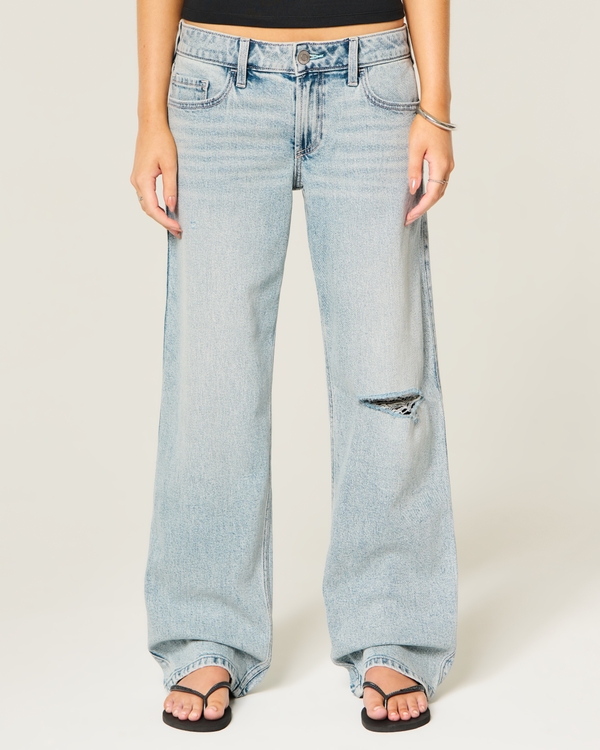 Low-Rise Ripped Light Wash Dad Jeans, Light Ripped view 2