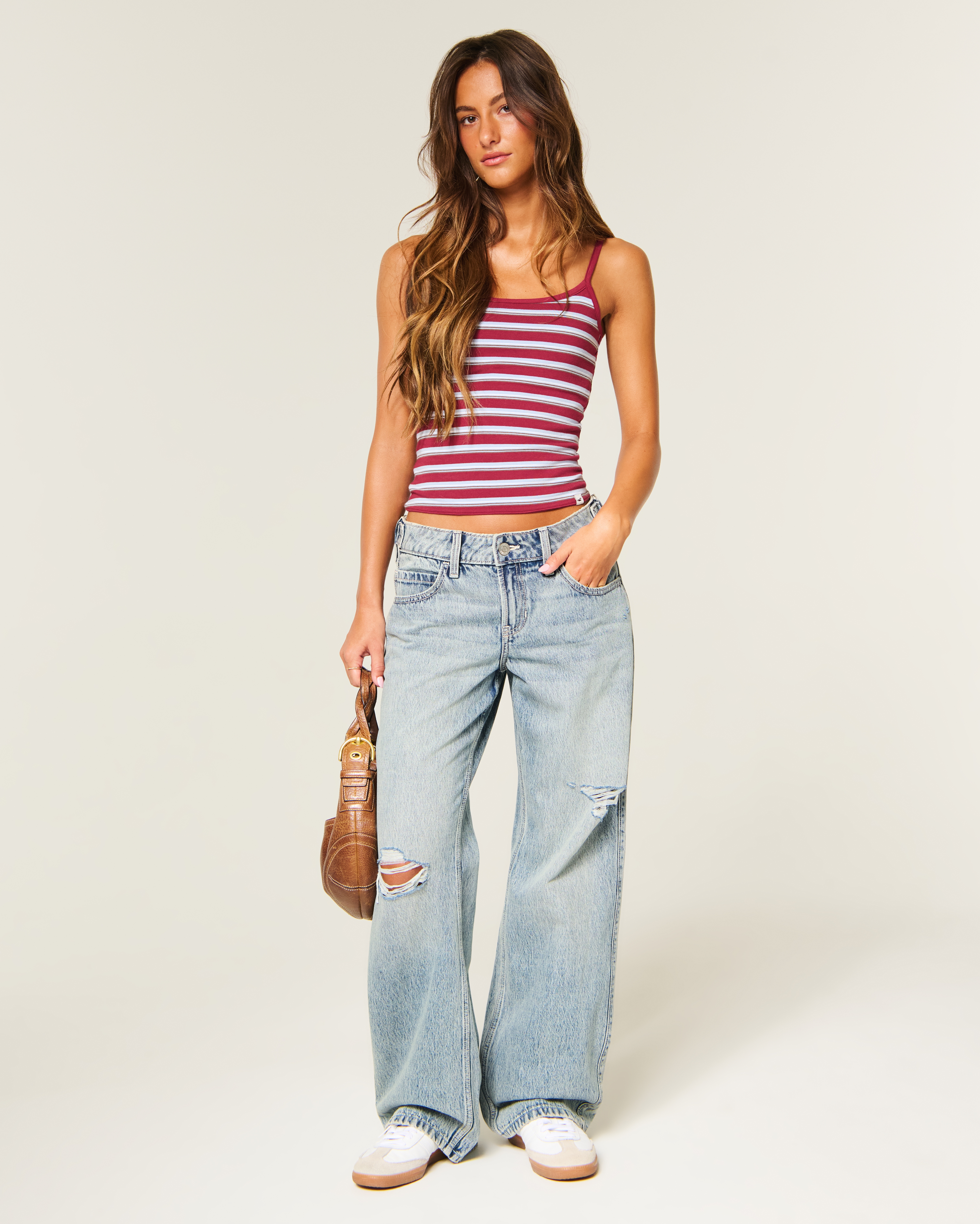 Hollister Andi Adjustable Waist Low-Rise Ripped Baggy Jeans