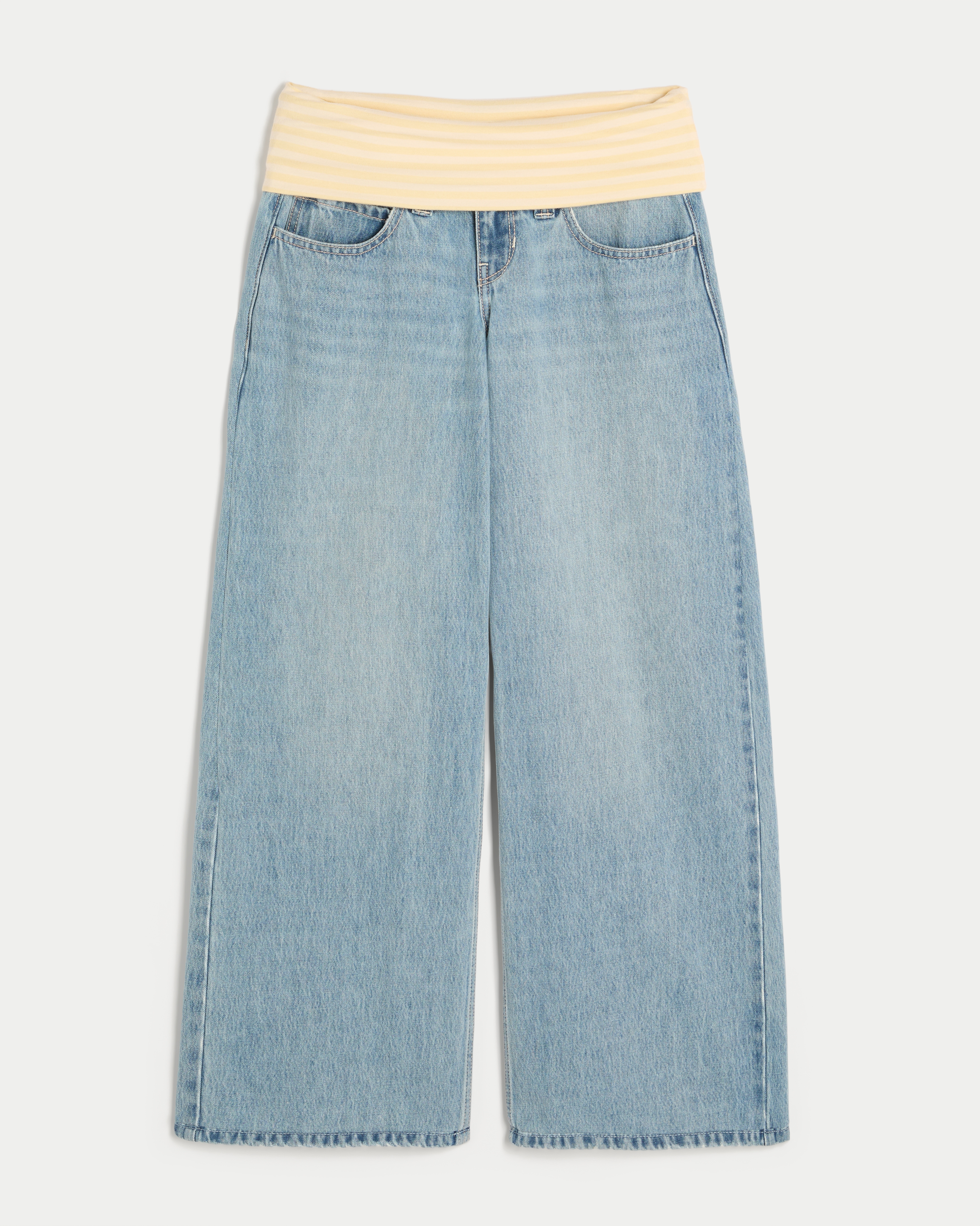 Ultra Low-Rise Foldover Waist Super Baggy Jeans