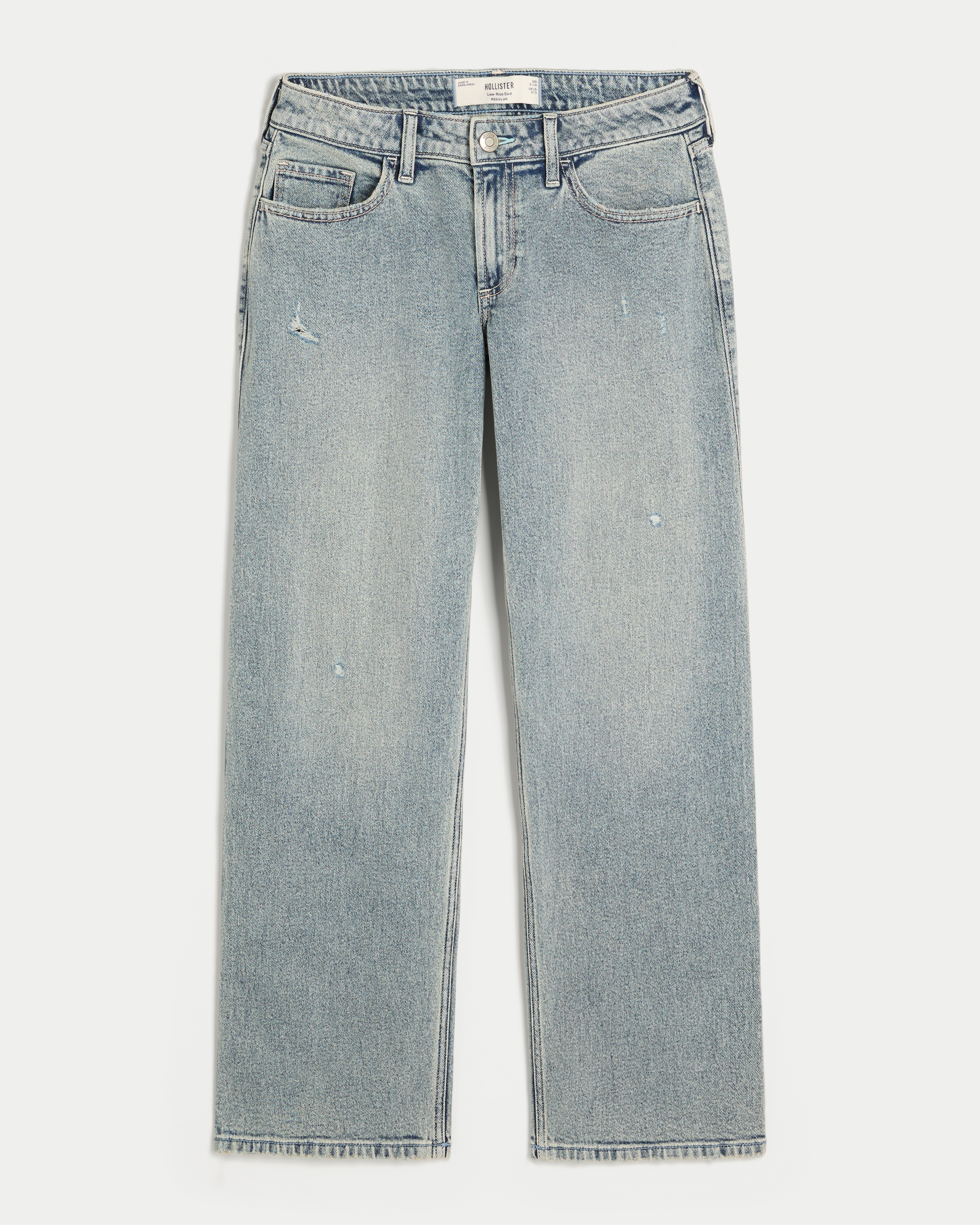 Low-Rise Distressed Dad Jeans