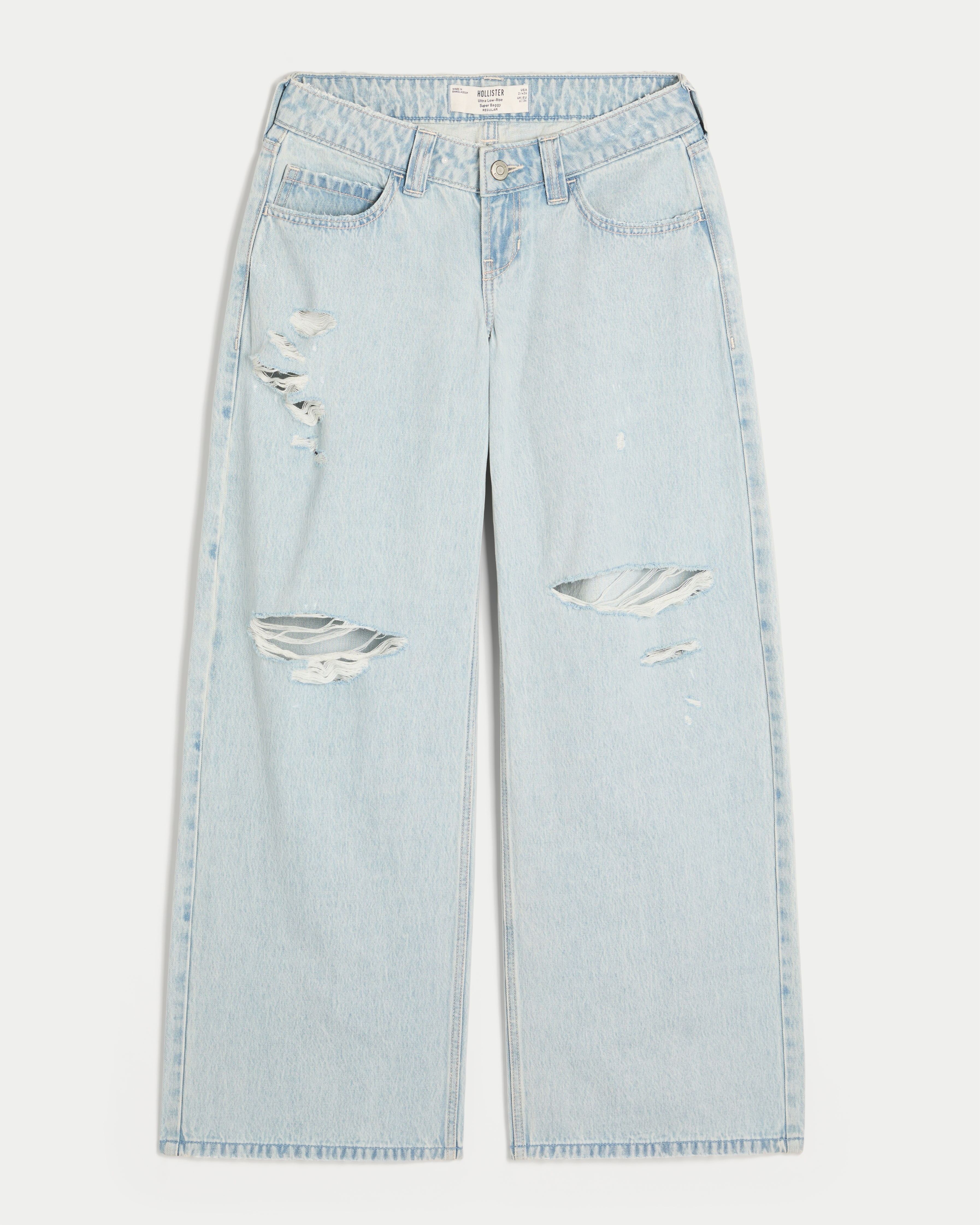 Ultra Low-Rise Ripped Super Baggy Jeans