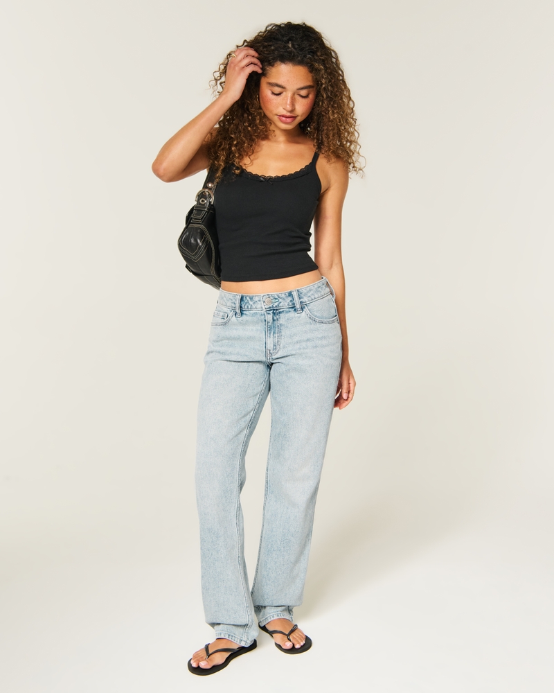 Mid-Rise Straight Jeans - light by Hollister