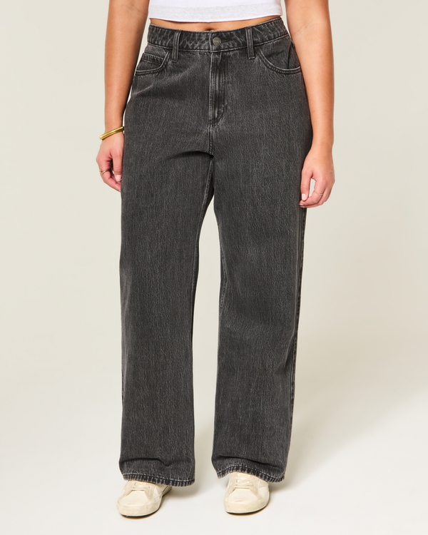 Curvy High-Rise Baggy Jeans, Washed Black view 2