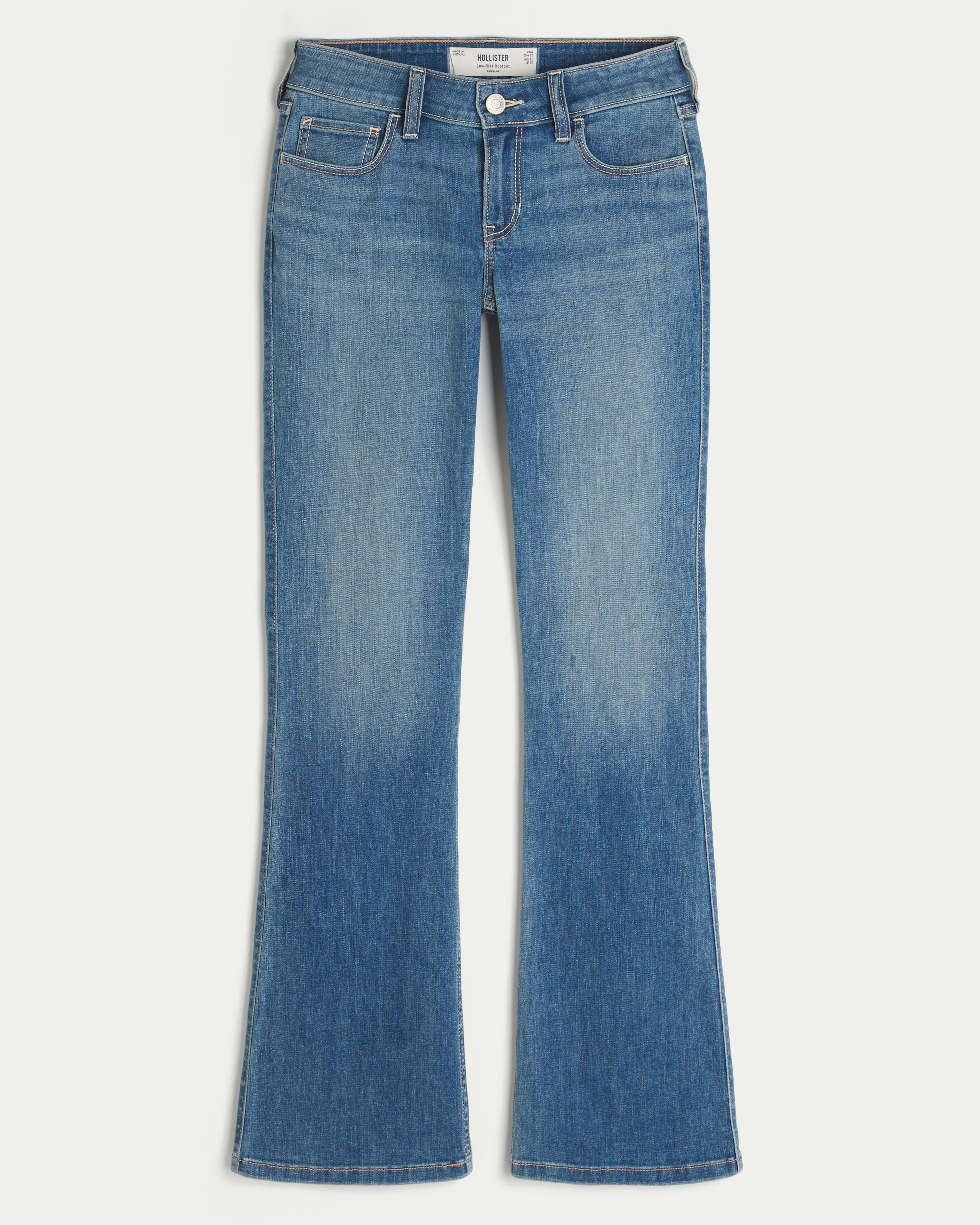Low-Rise Medium Wash Stretch Bootcut Jeans