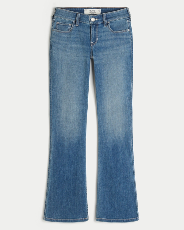 Low-Rise Medium Wash Bootcut Jeans, Medium view 1