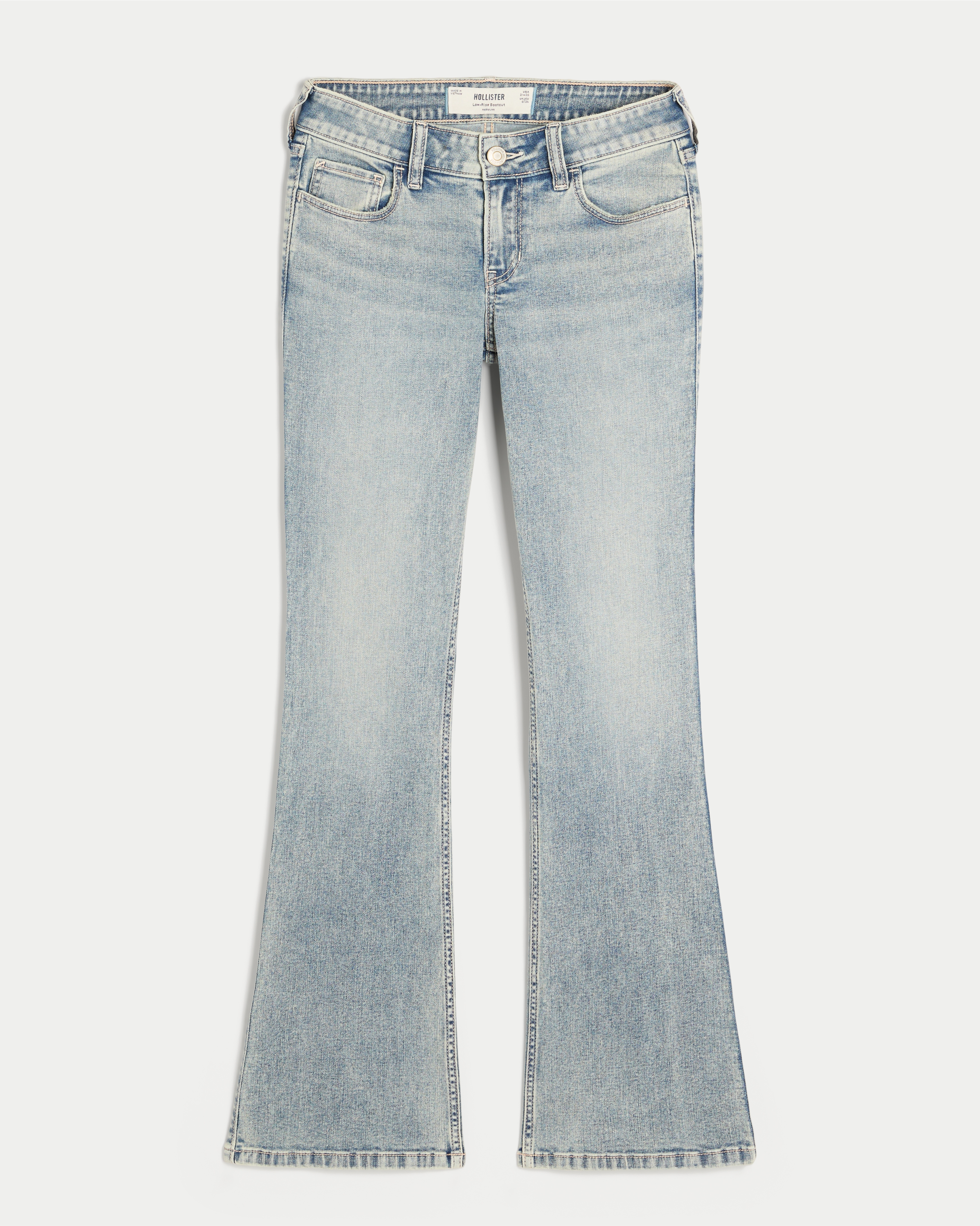 Low-Rise Light Wash Stretch Bootcut Jeans