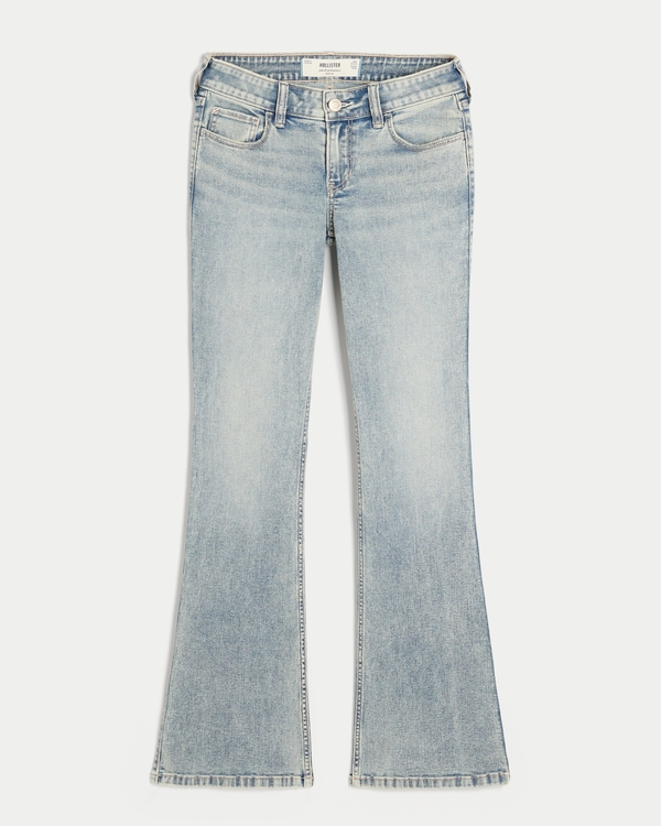 Low-Rise Light Wash Stretch Bootcut Jeans, Light view 1