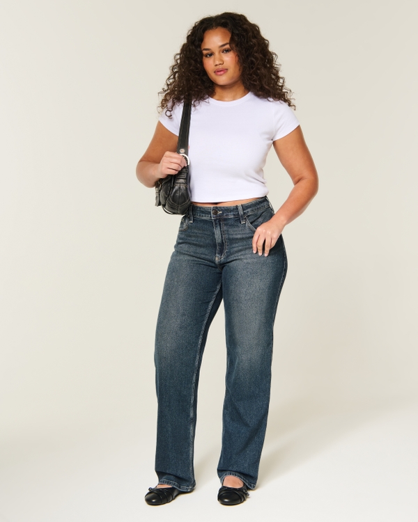 Curvy High-Rise Dad Jeans, Dark view 1