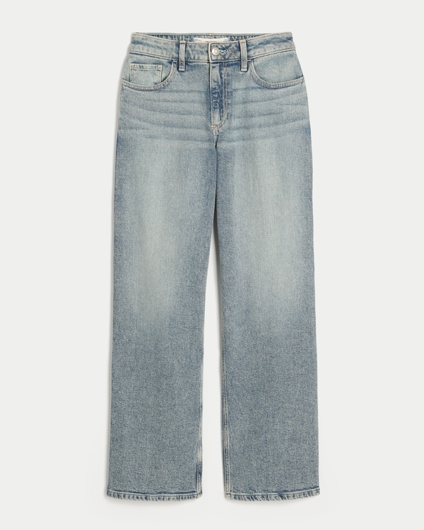 Curvy High-Rise Light Wash Dad Jeans, Light view 1