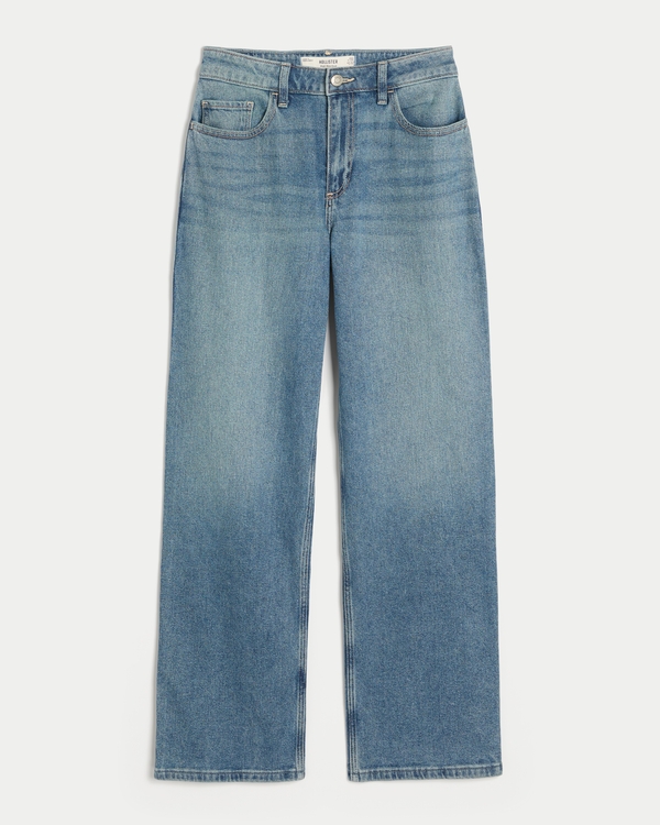 Curvy High-Rise Medium Wash Dad Jeans, Medium view 1