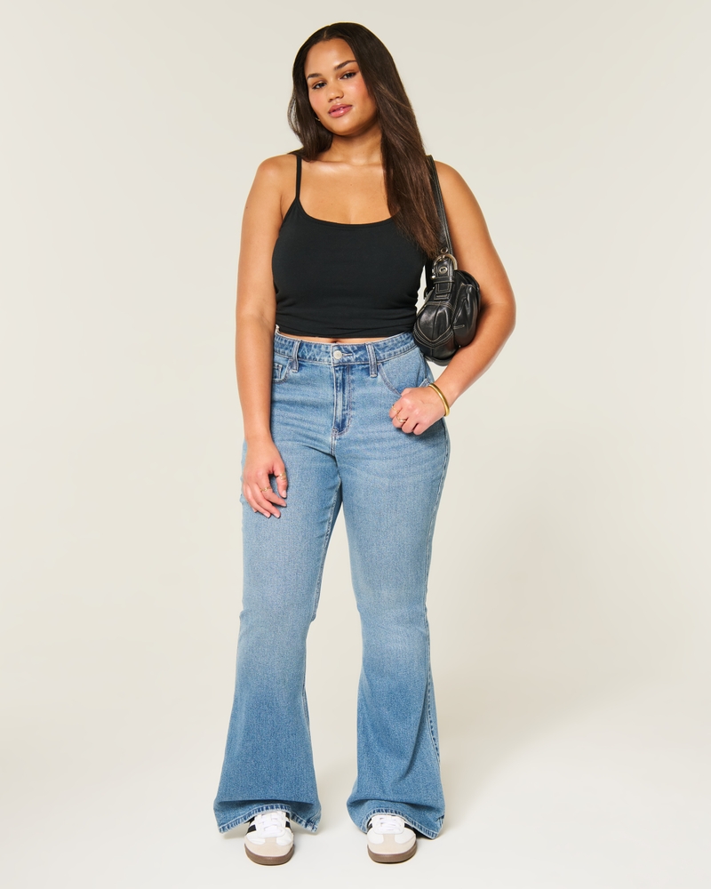 Curvy High-Rise Flare Jeans - medium by Hollister