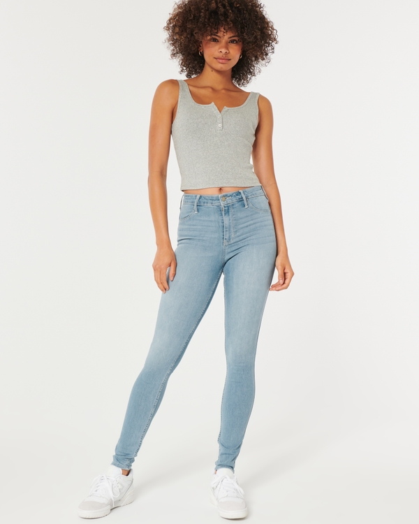  Hollister California Jeans súper ajustados de tiro ultra alto  para mujer HOW-39, 0634-281 : Ropa, Zapatos y Joyería