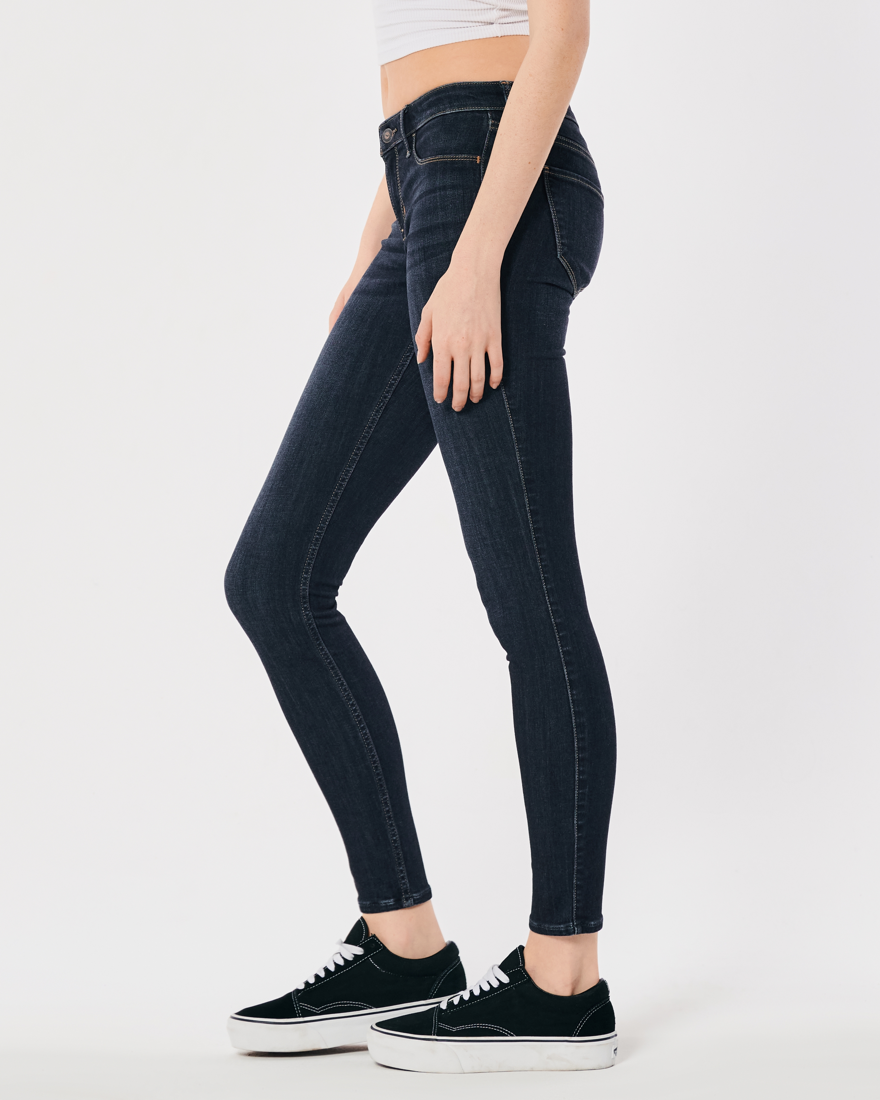 Low-Rise Dark Wash Jean Leggings