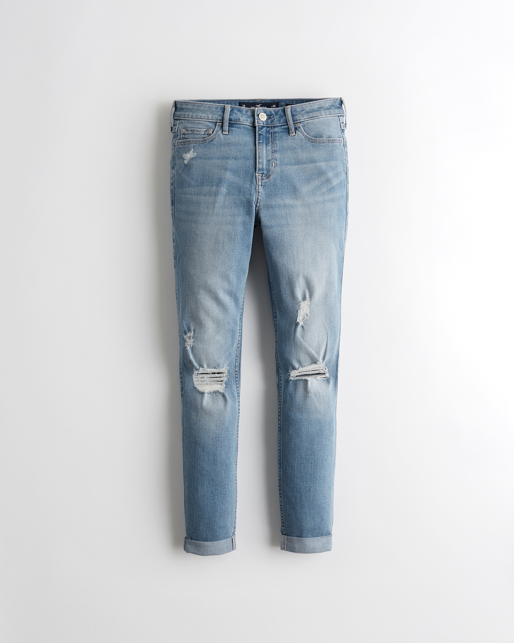 hollister high rise super skinny crop vintage stretch