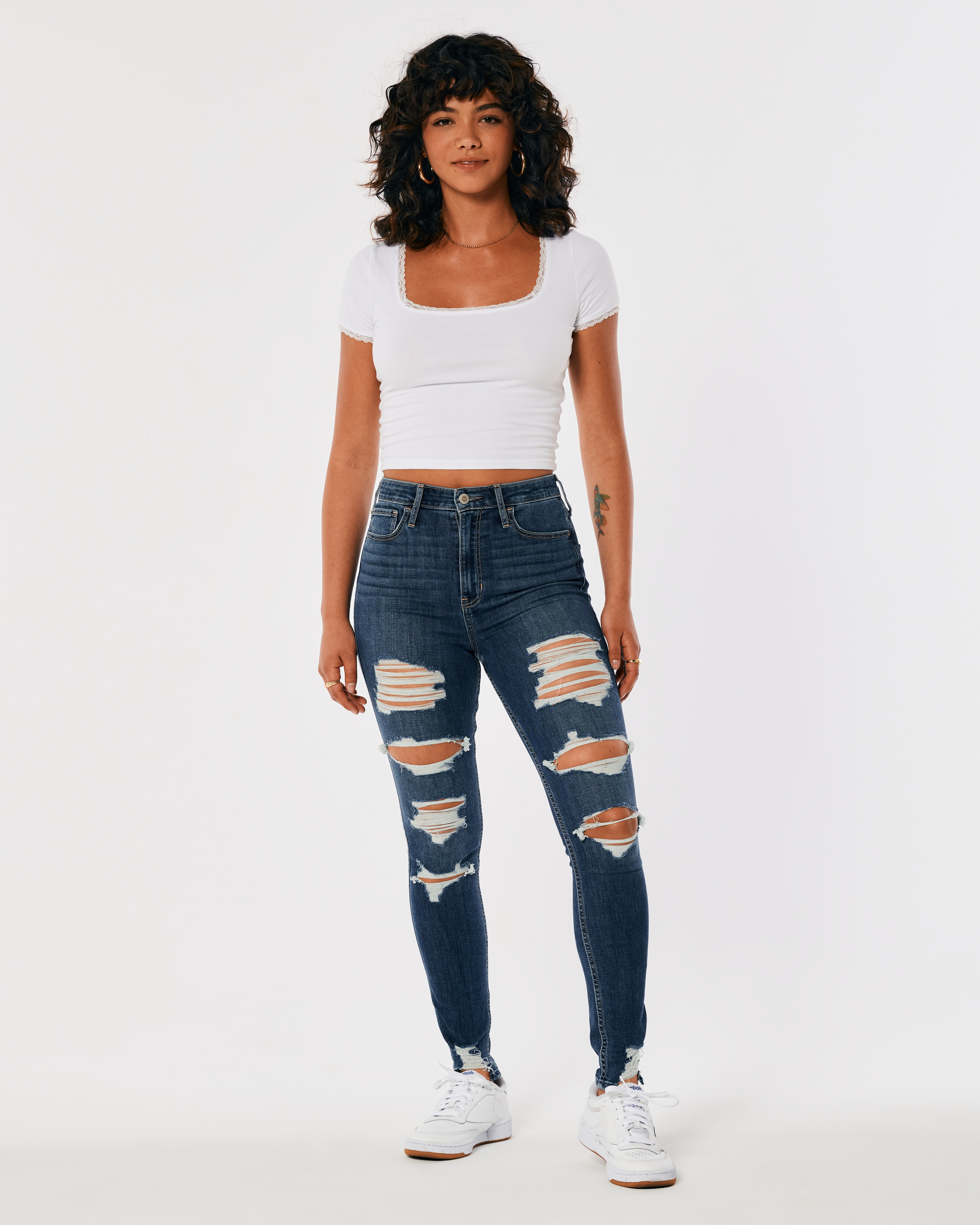 black ripped jeans hollister