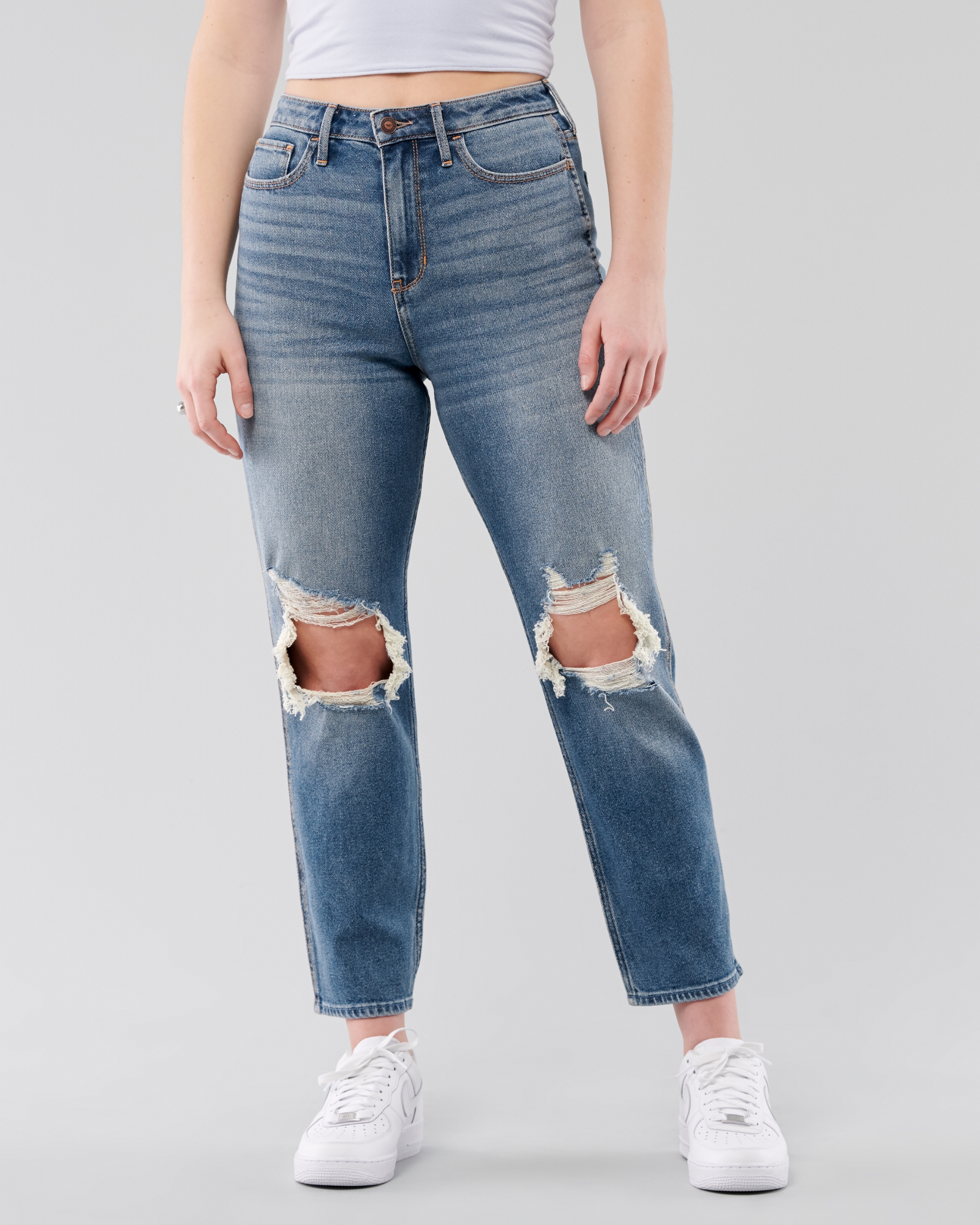 hollister striped mom jeans
