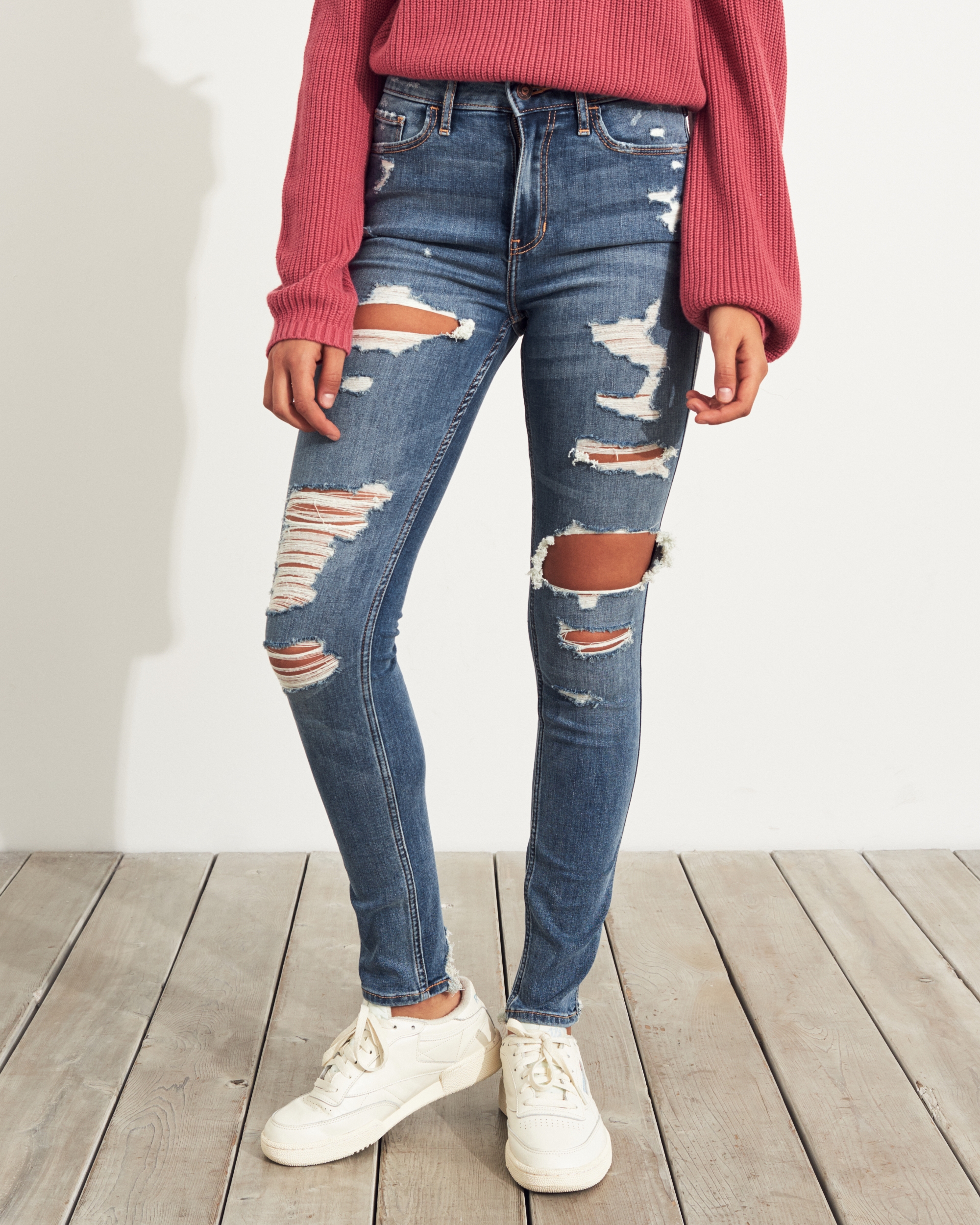 hollister ripped jeans girls