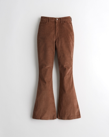 HOLLISTER Flared Trousers in Red