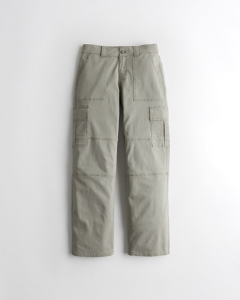 Hollister Ultra High Rise Straight Utility Pant in Green