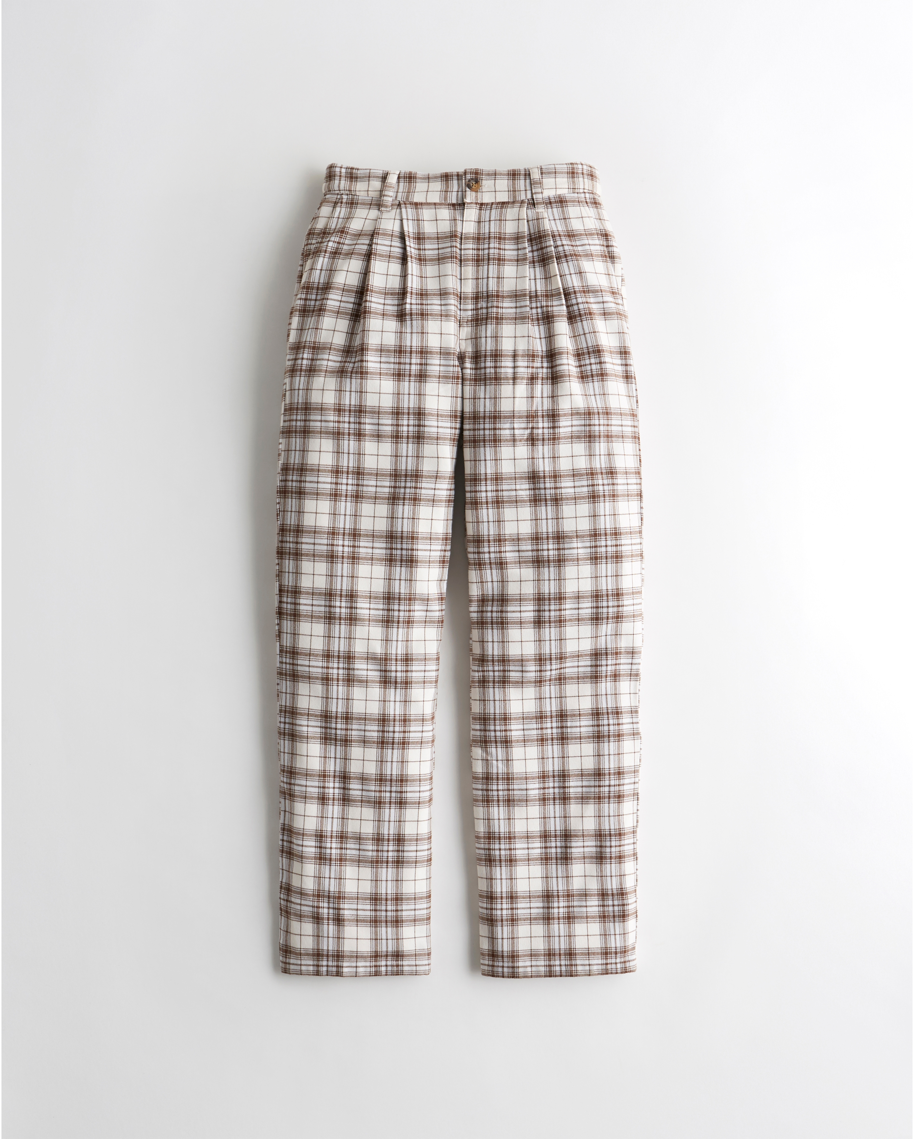 High-Rise Plaid Baggy Pants 