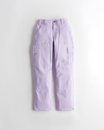 Women's HighRise Lavender Utility Dad Pants Women's Clearance